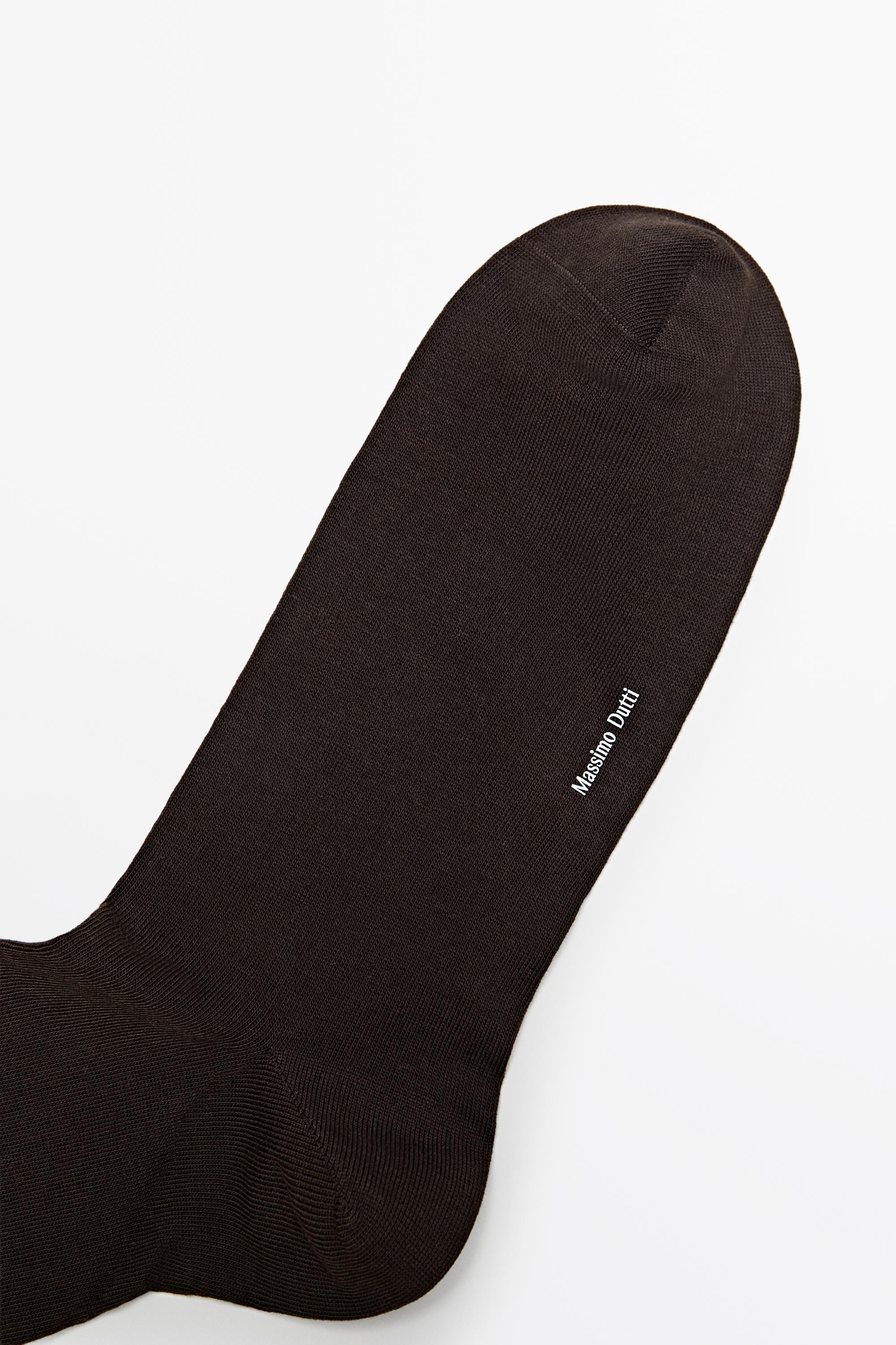 Plain cotton blend knit socks