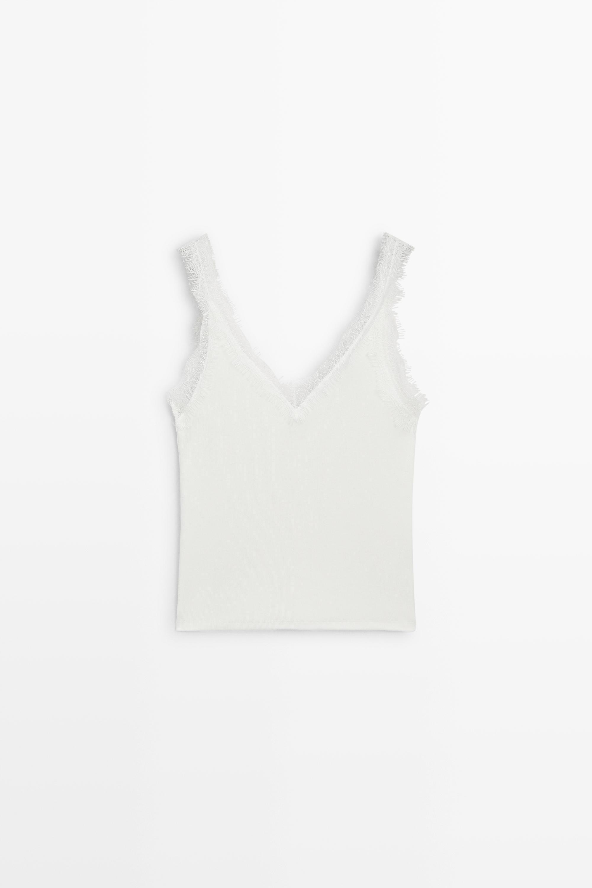 Strappy lace-trim top