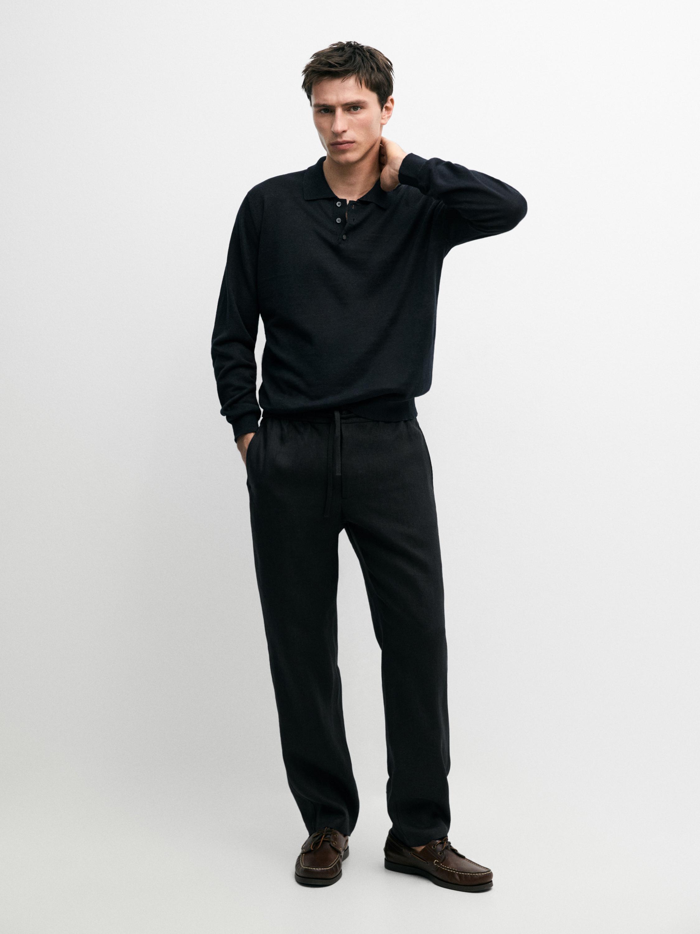 Linen jogger fit pants