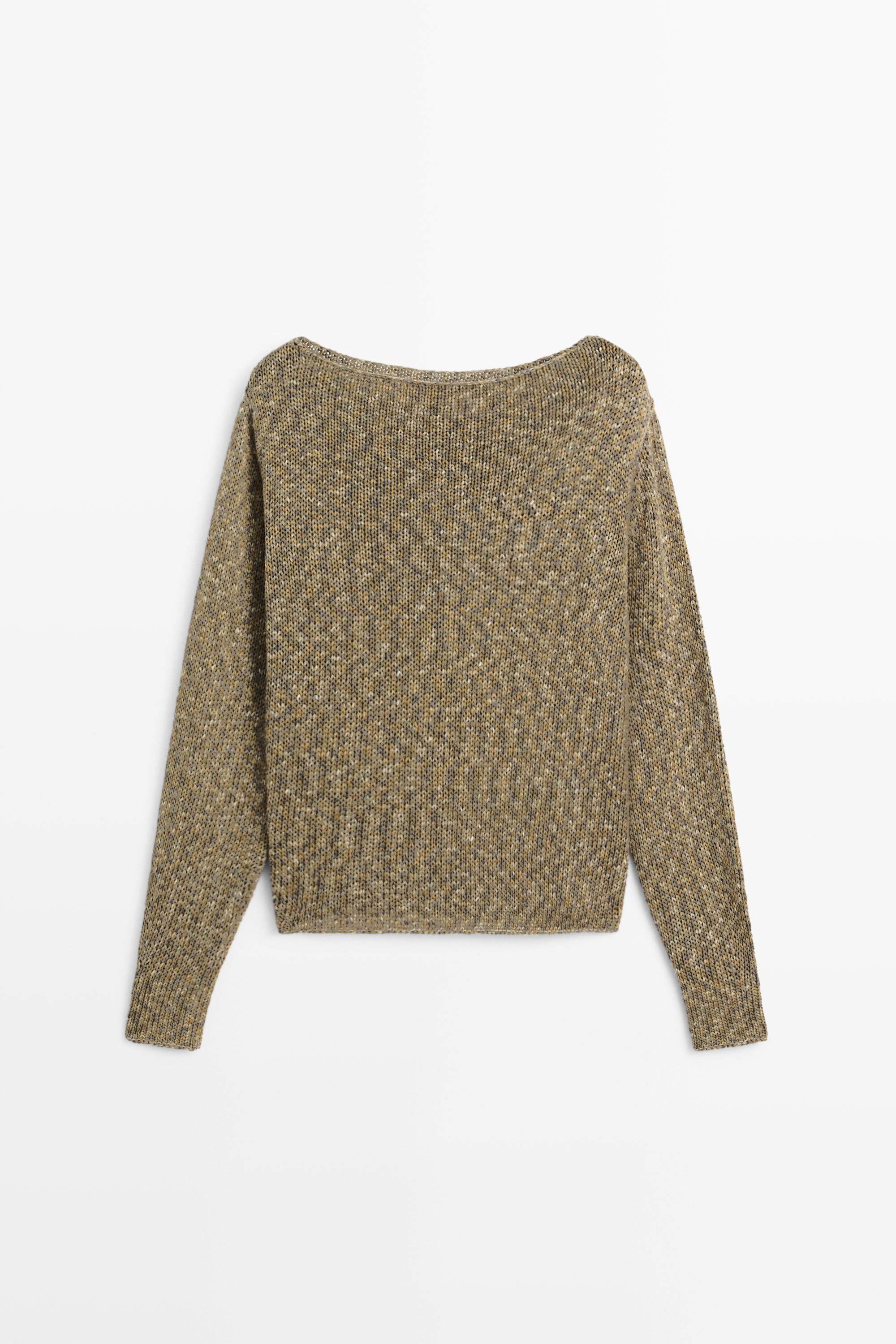Cotton boat neck sweater