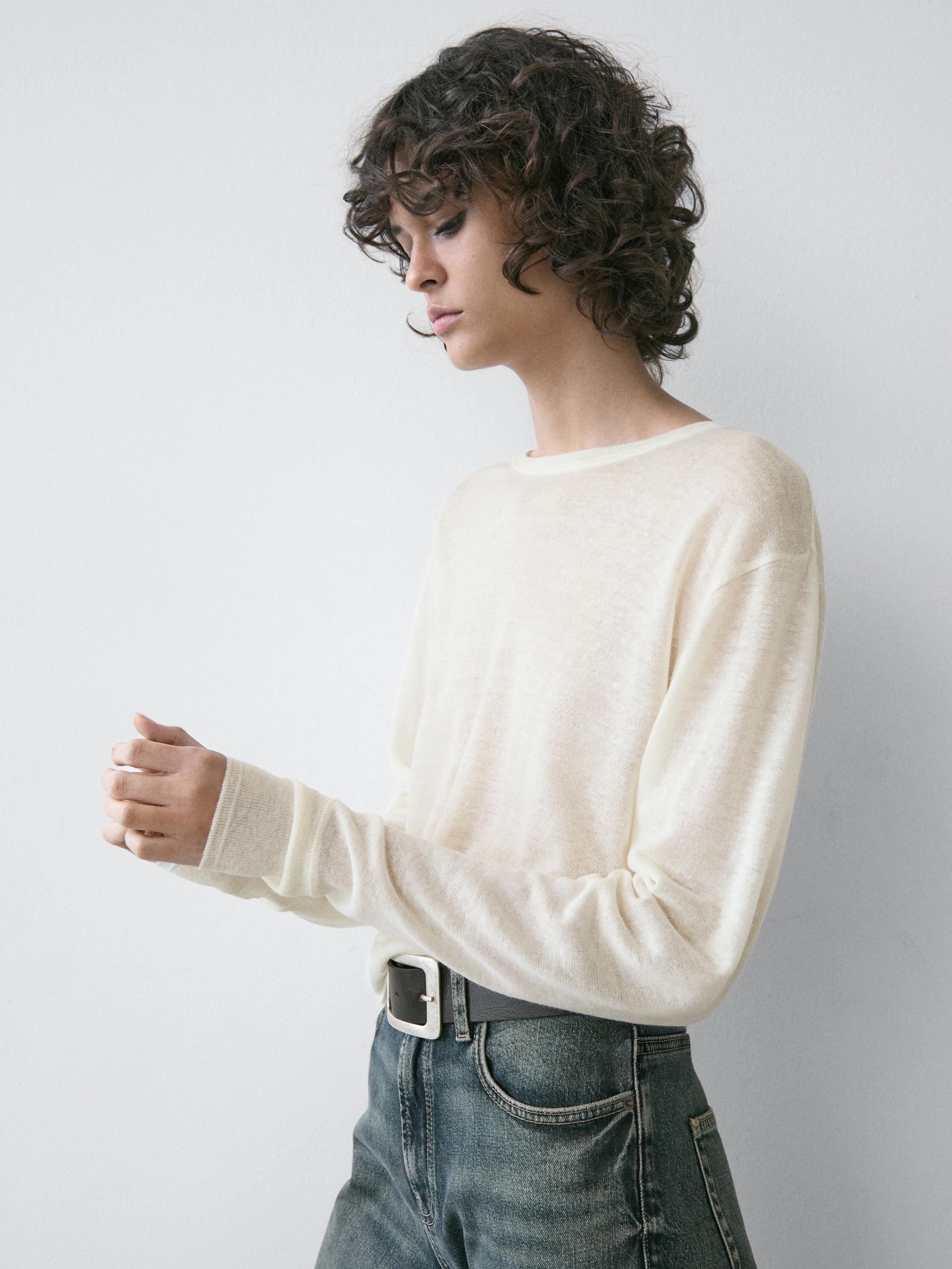 Lightweight wool linen blend T-shirt