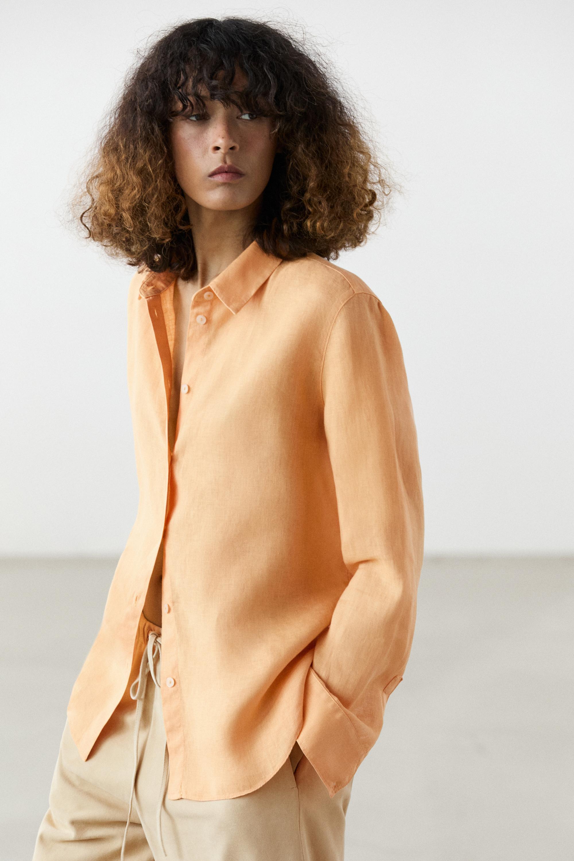 Flowing 100% linen shirt