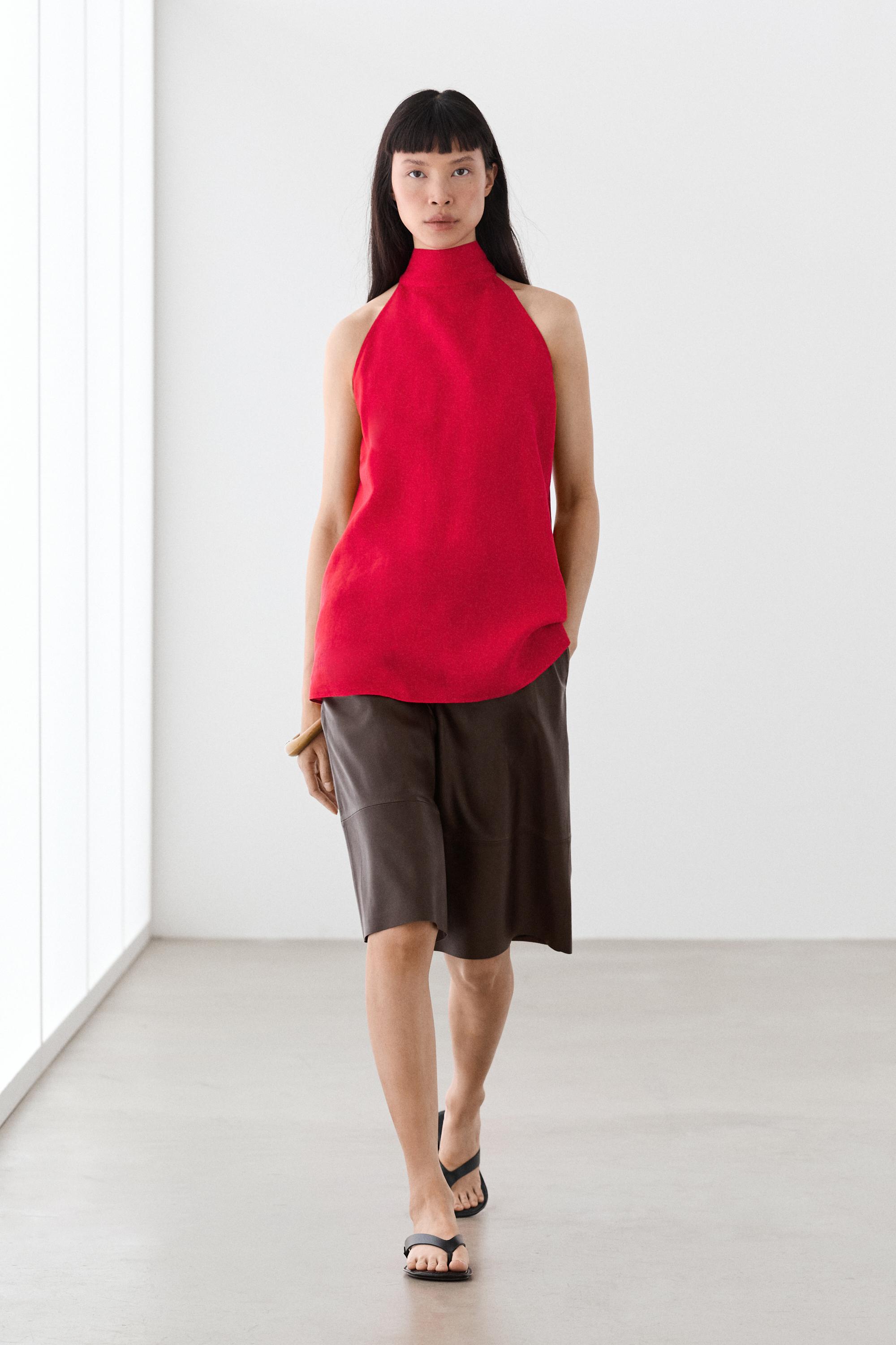 100% linen flowing halter top