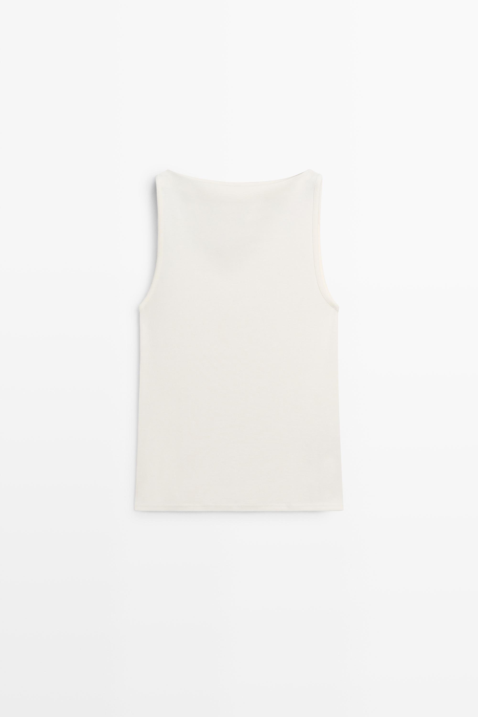100% cotton straight neckline T-shirt