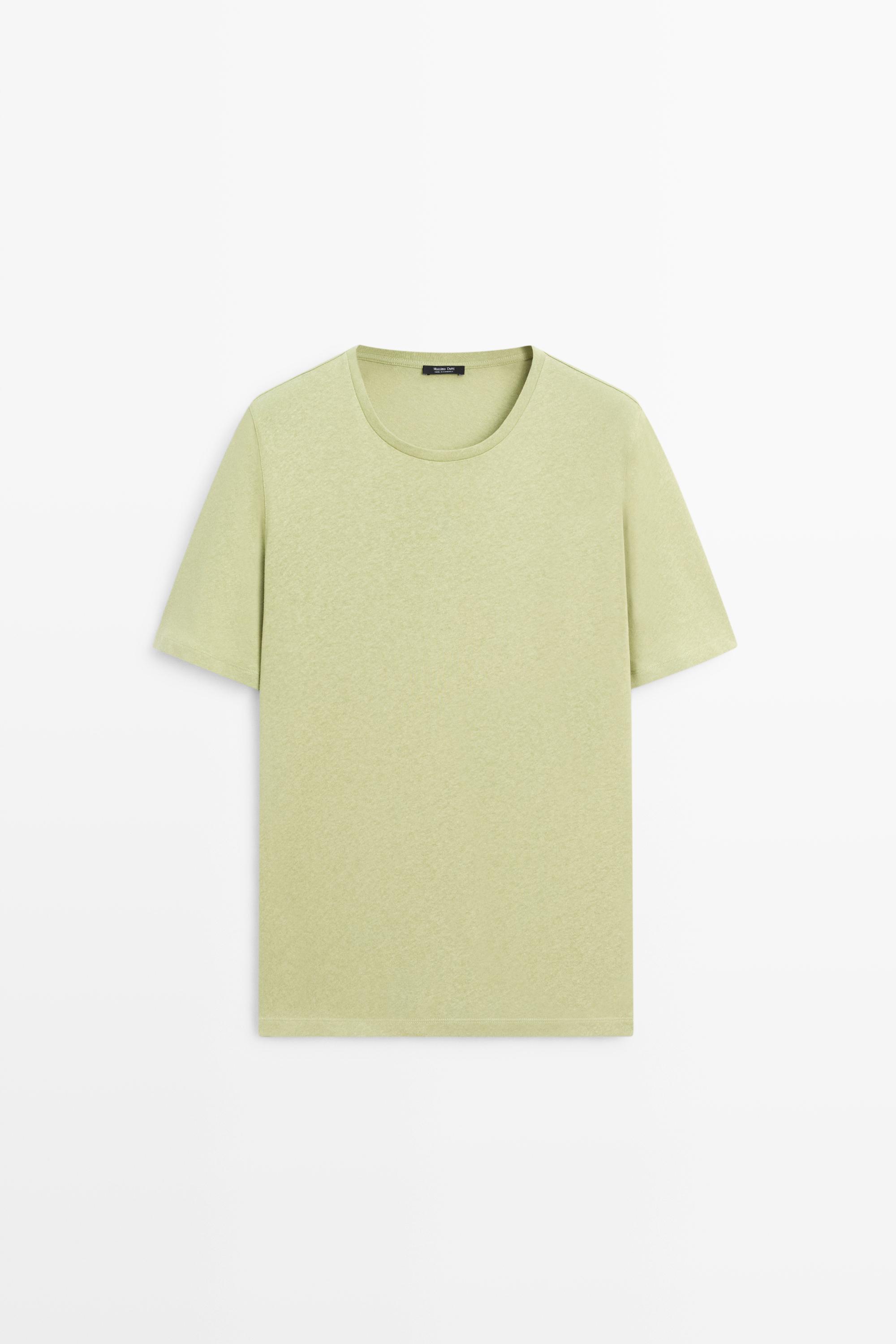 Short sleeve linen and cotton T-shirt