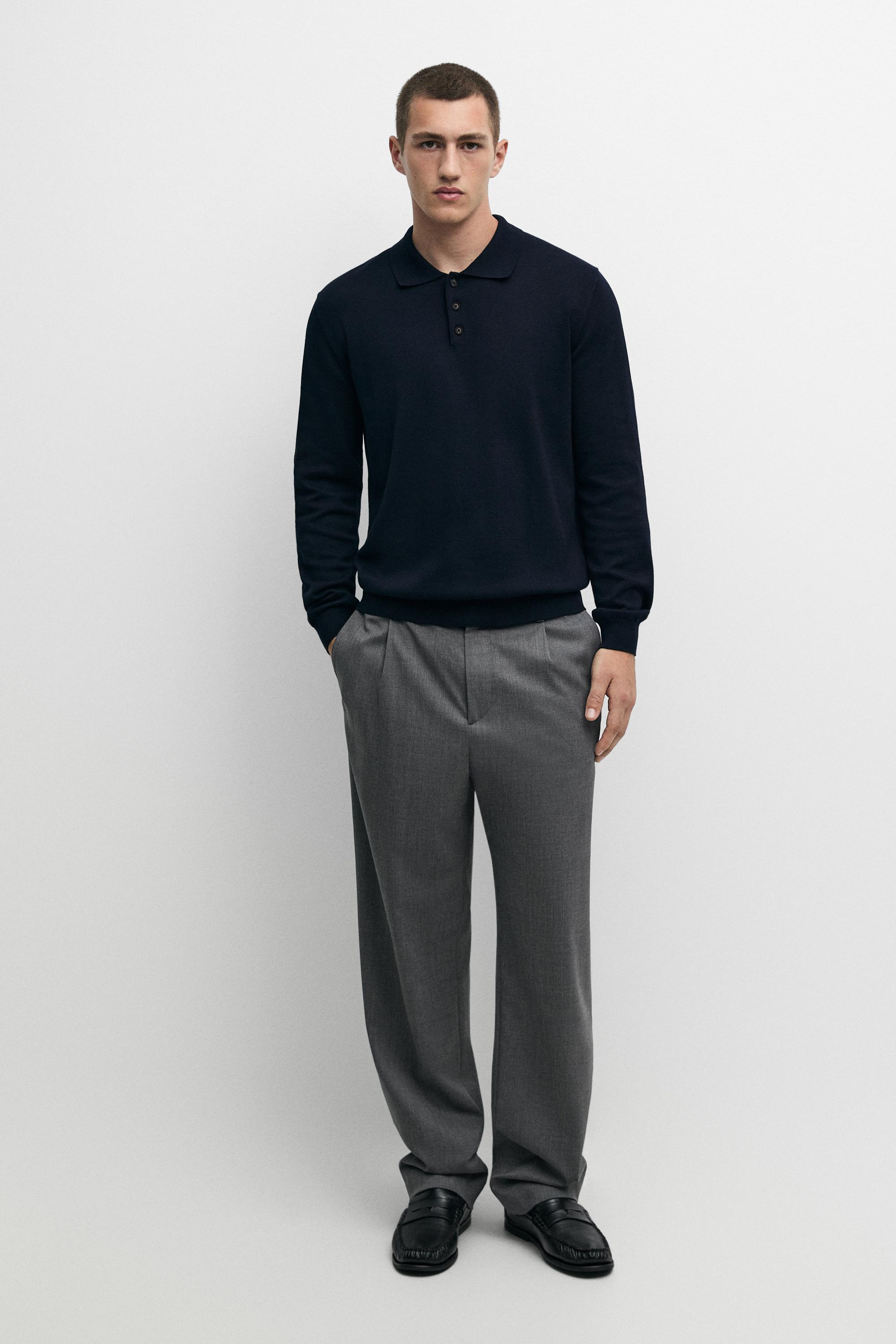 100% cotton knit polo sweater