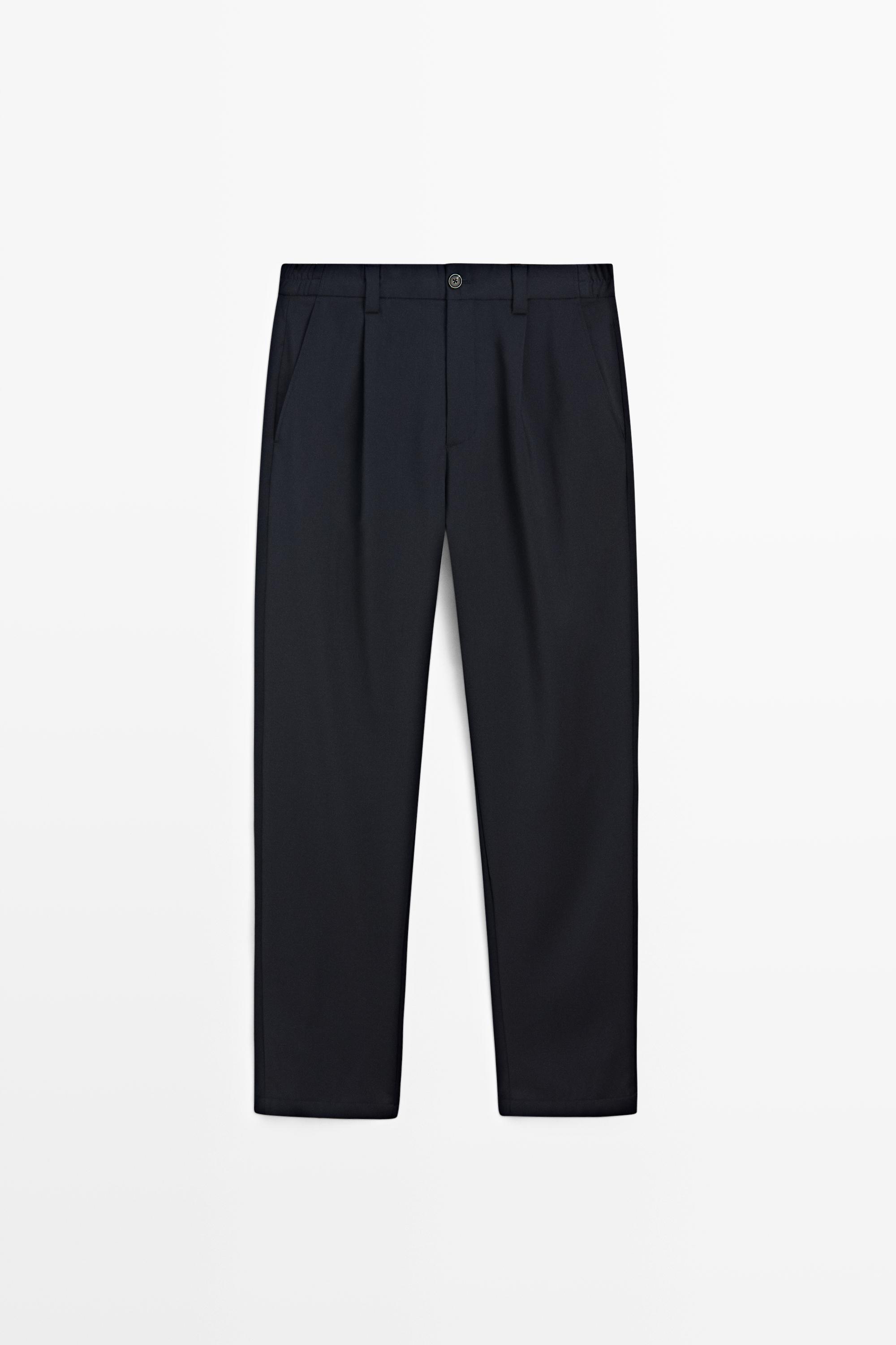 100% wool straight-leg pants