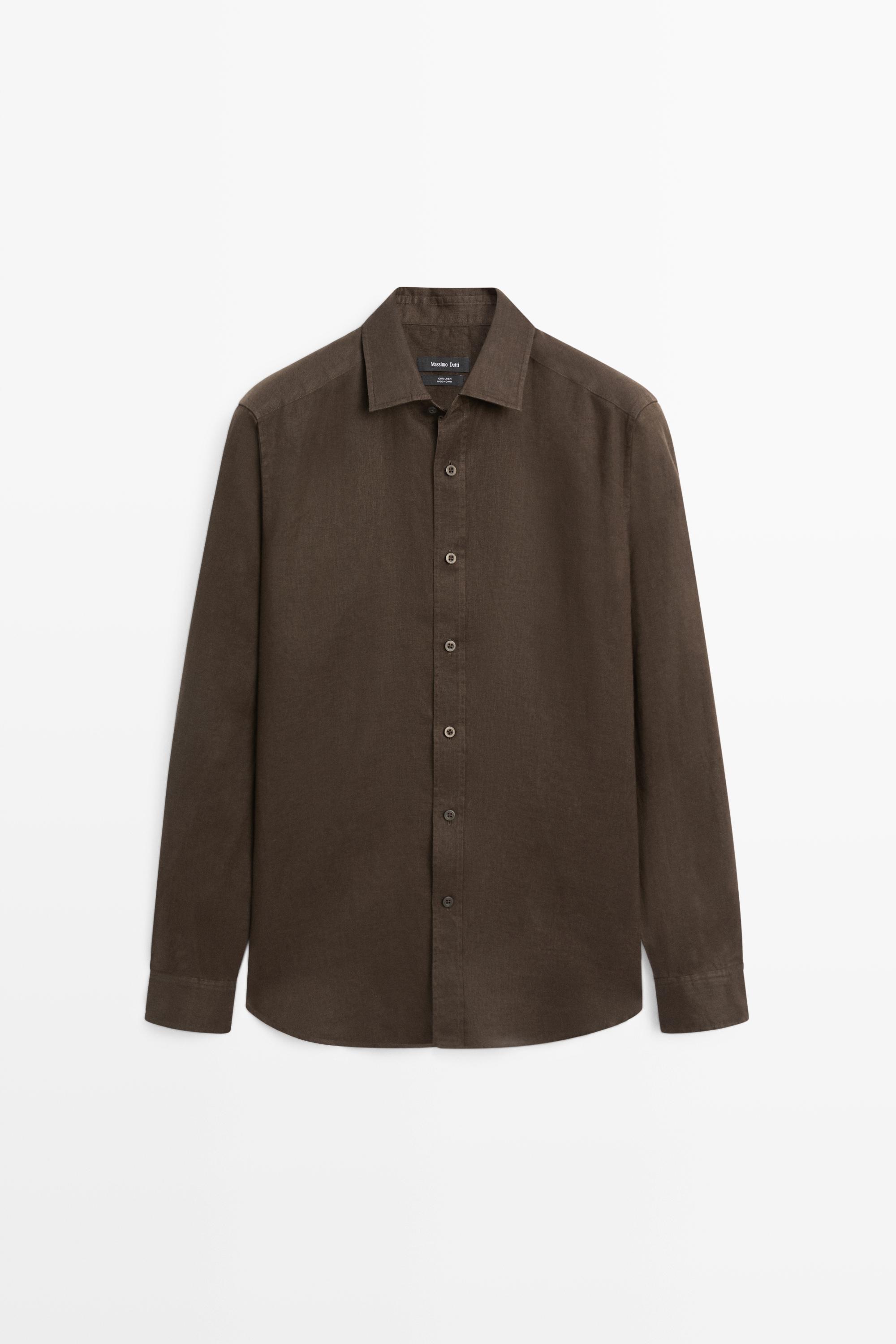 100% linen slim fit shirt