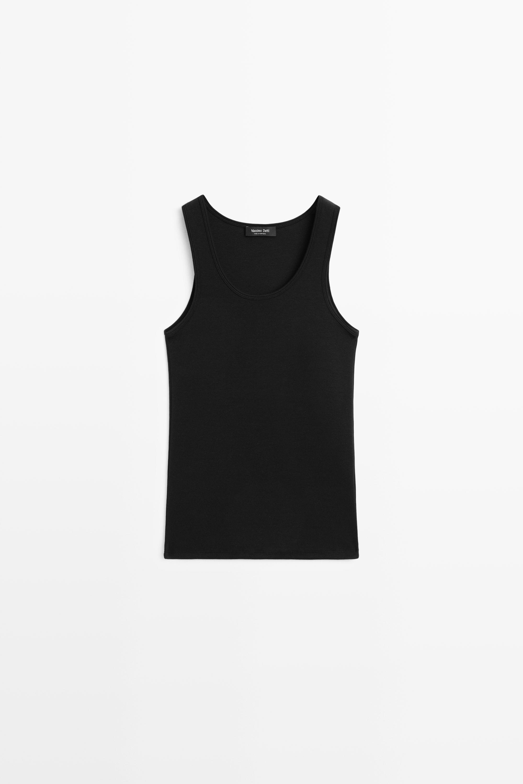 Cotton blend crew neck T-shirt
