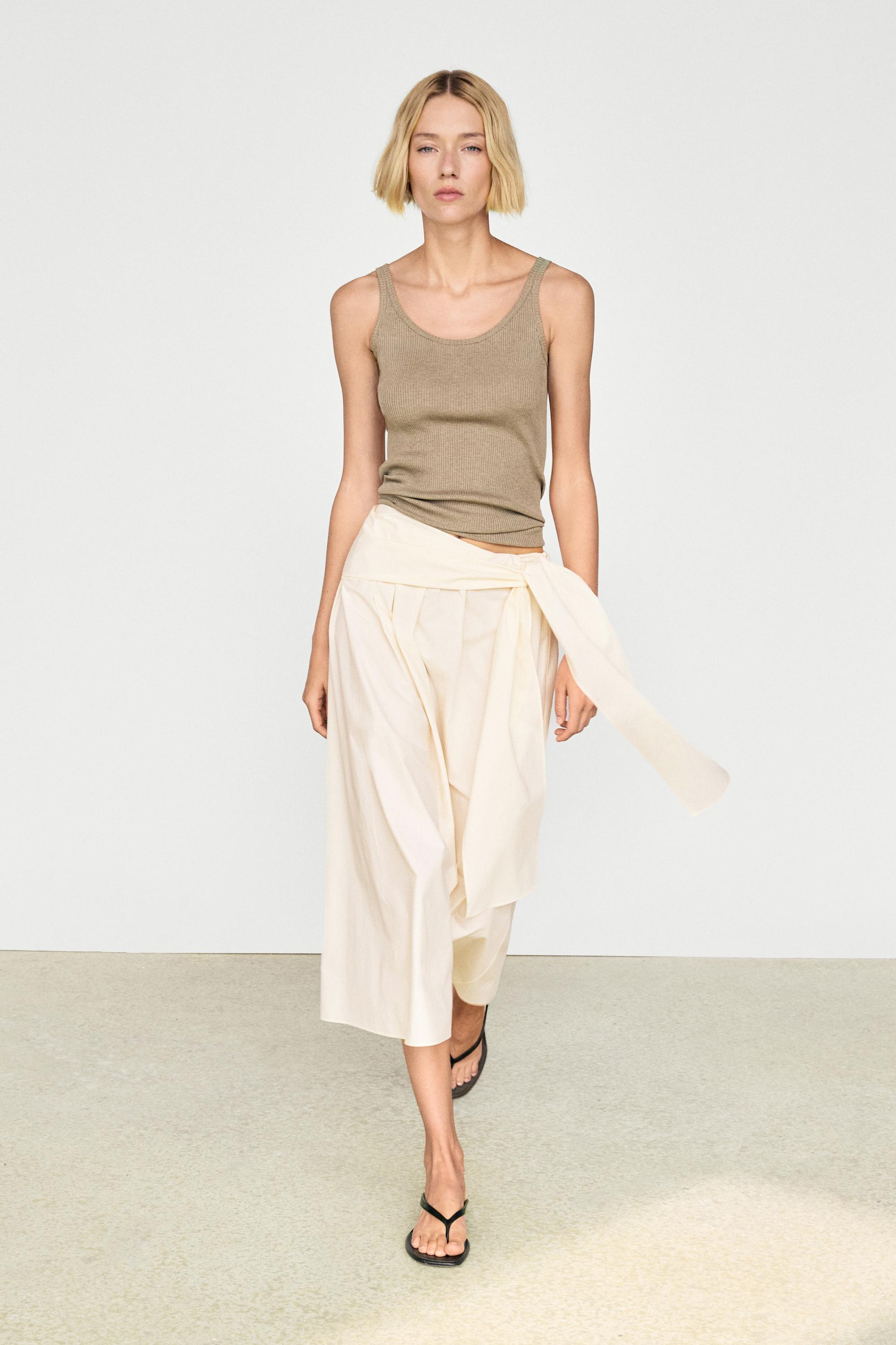 Flowing skirt with scarf detail