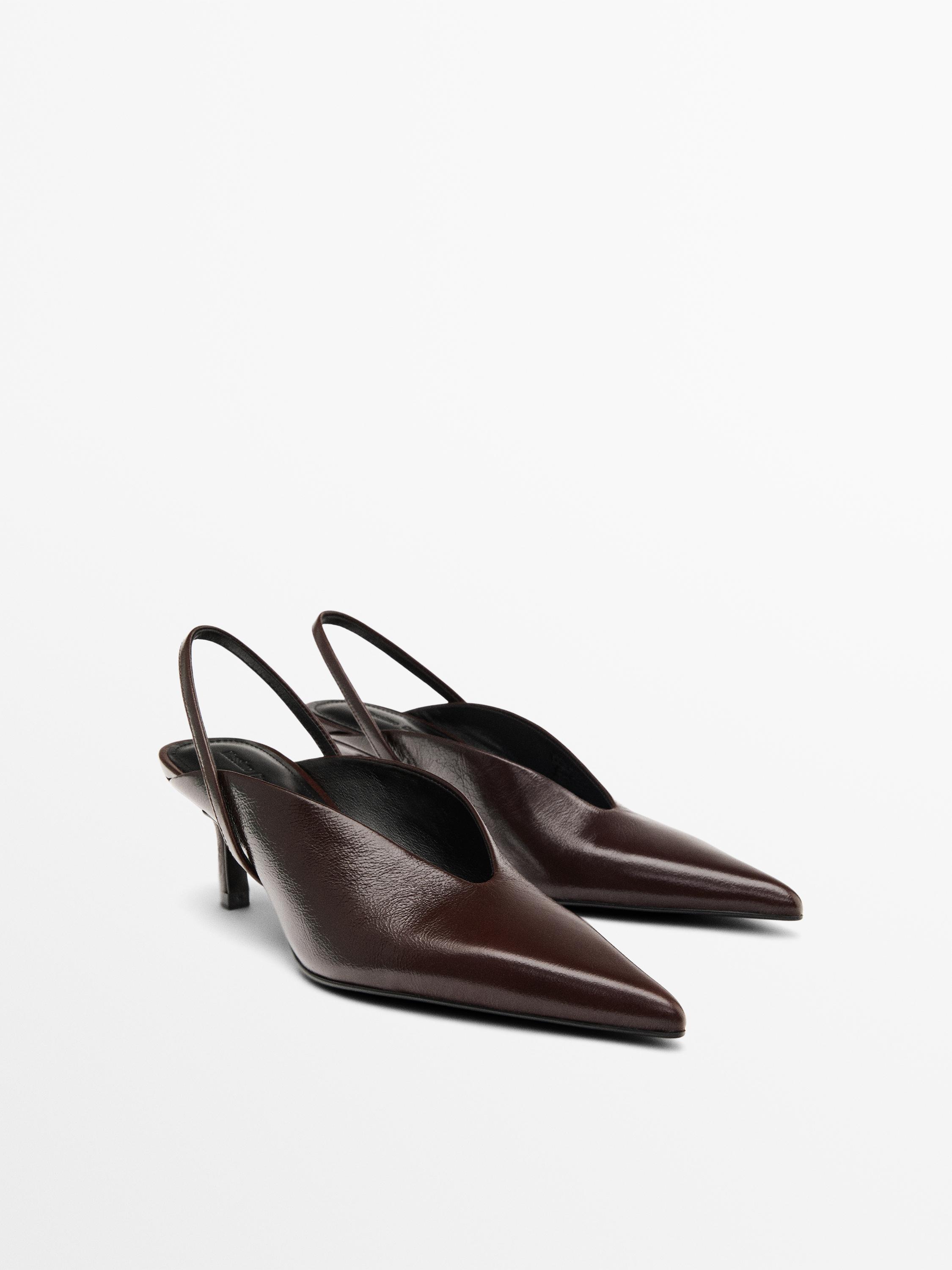 High-heel slingback shoes
