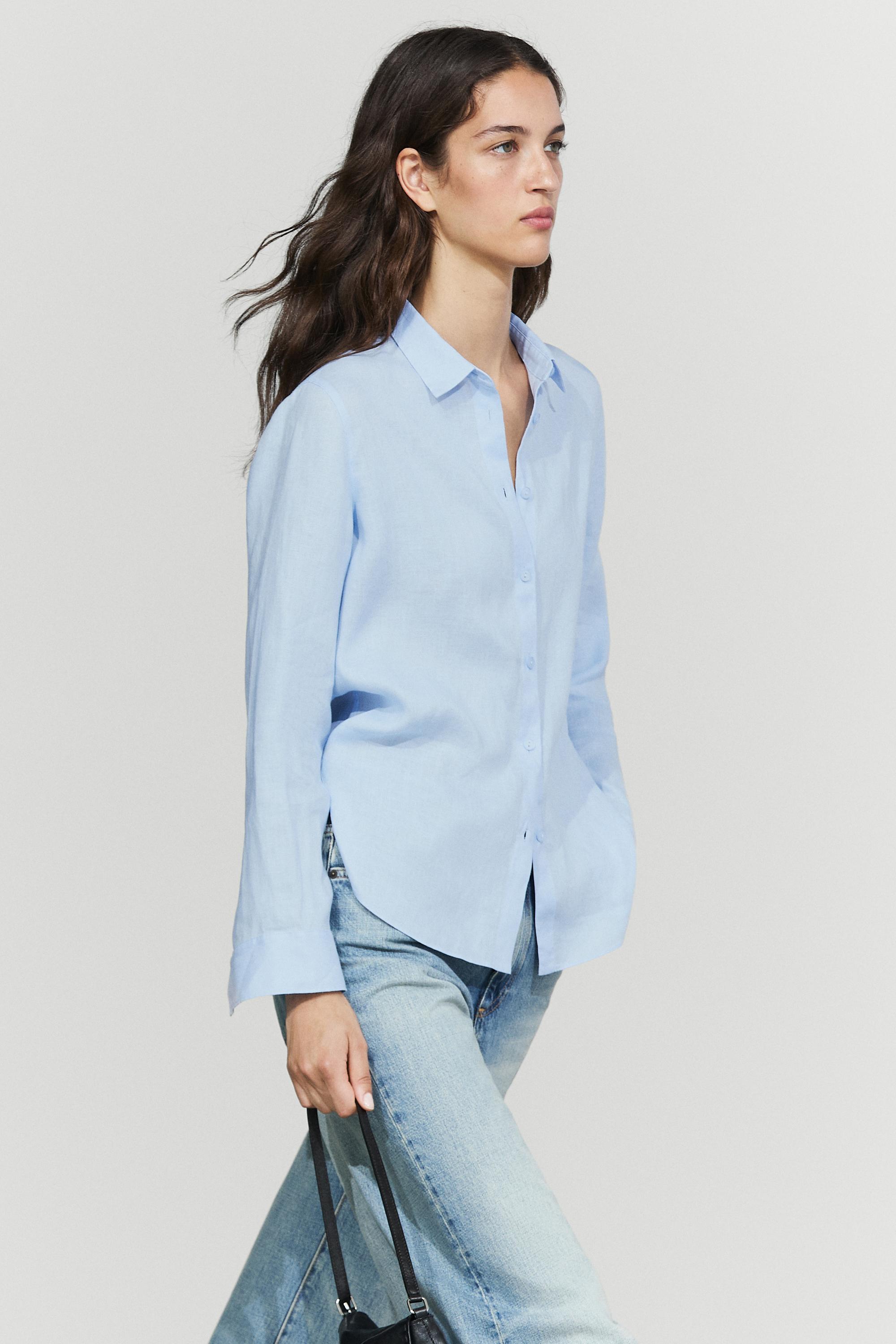 Flowing 100% linen shirt