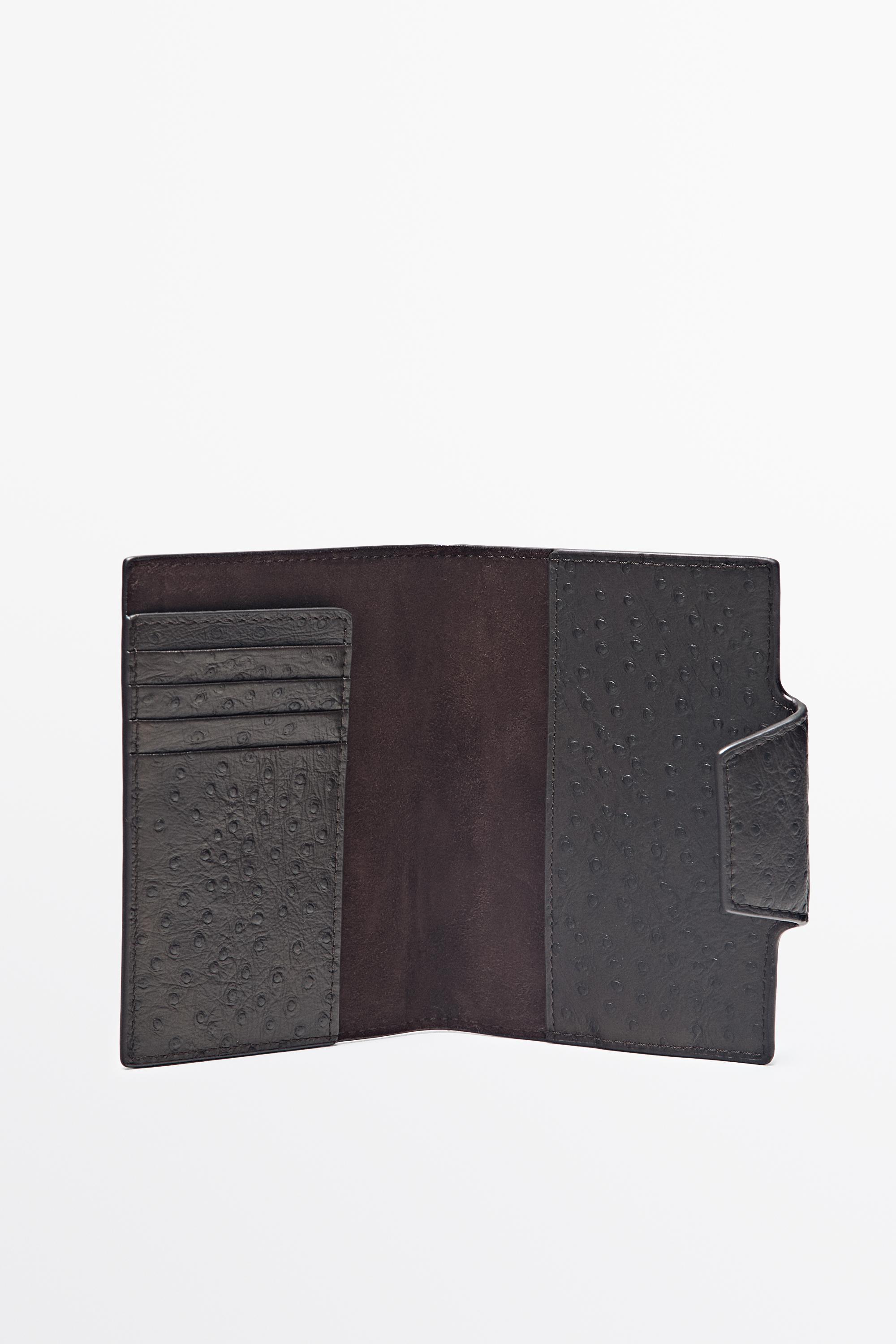 Textured leather passport holder