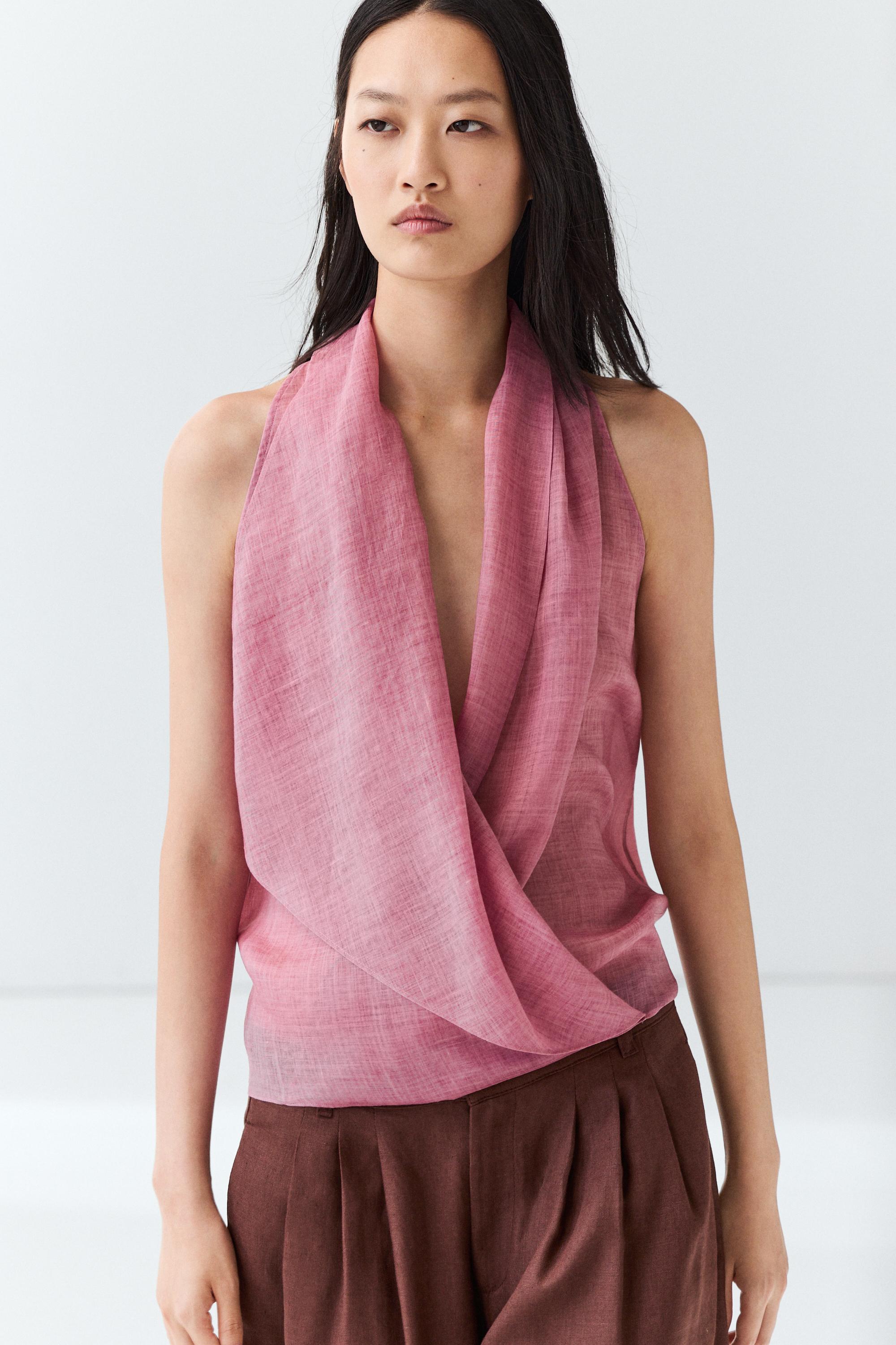 Draped crossover top
