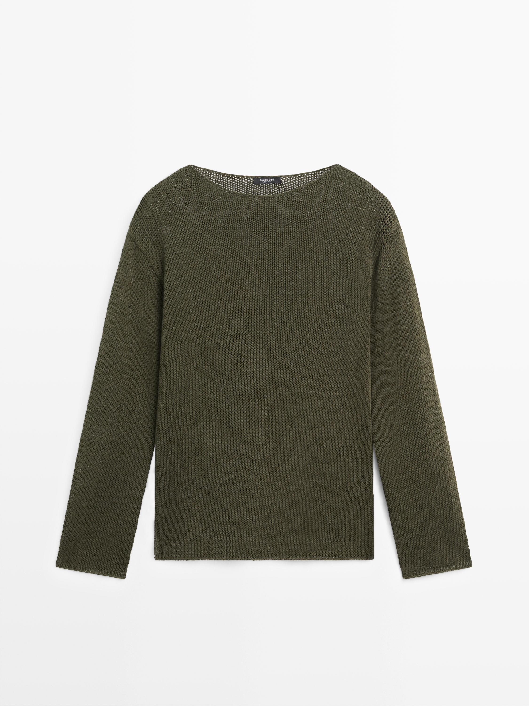 Cotton blend cutwork sweater