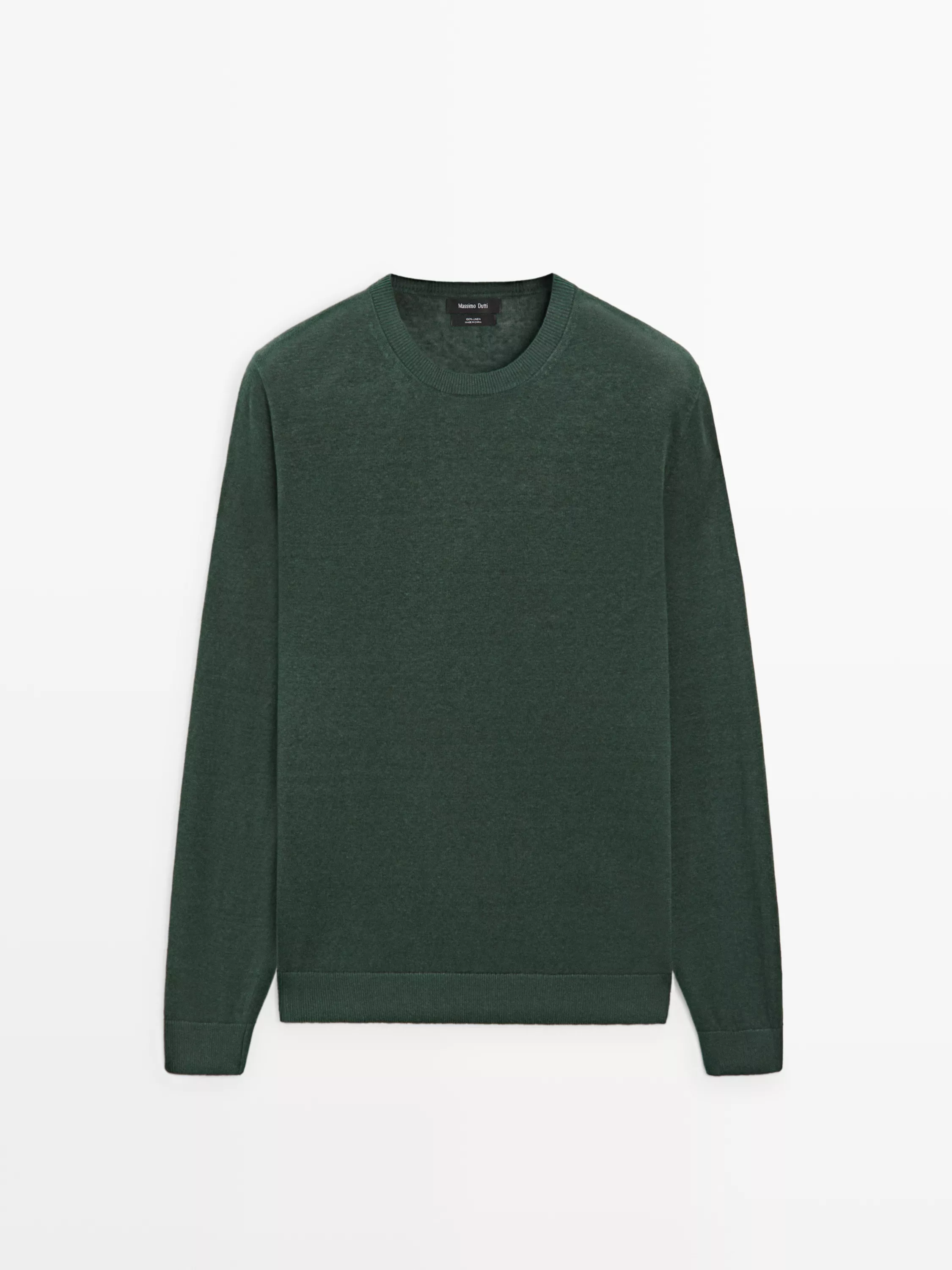 100% linen knit crew neck sweater