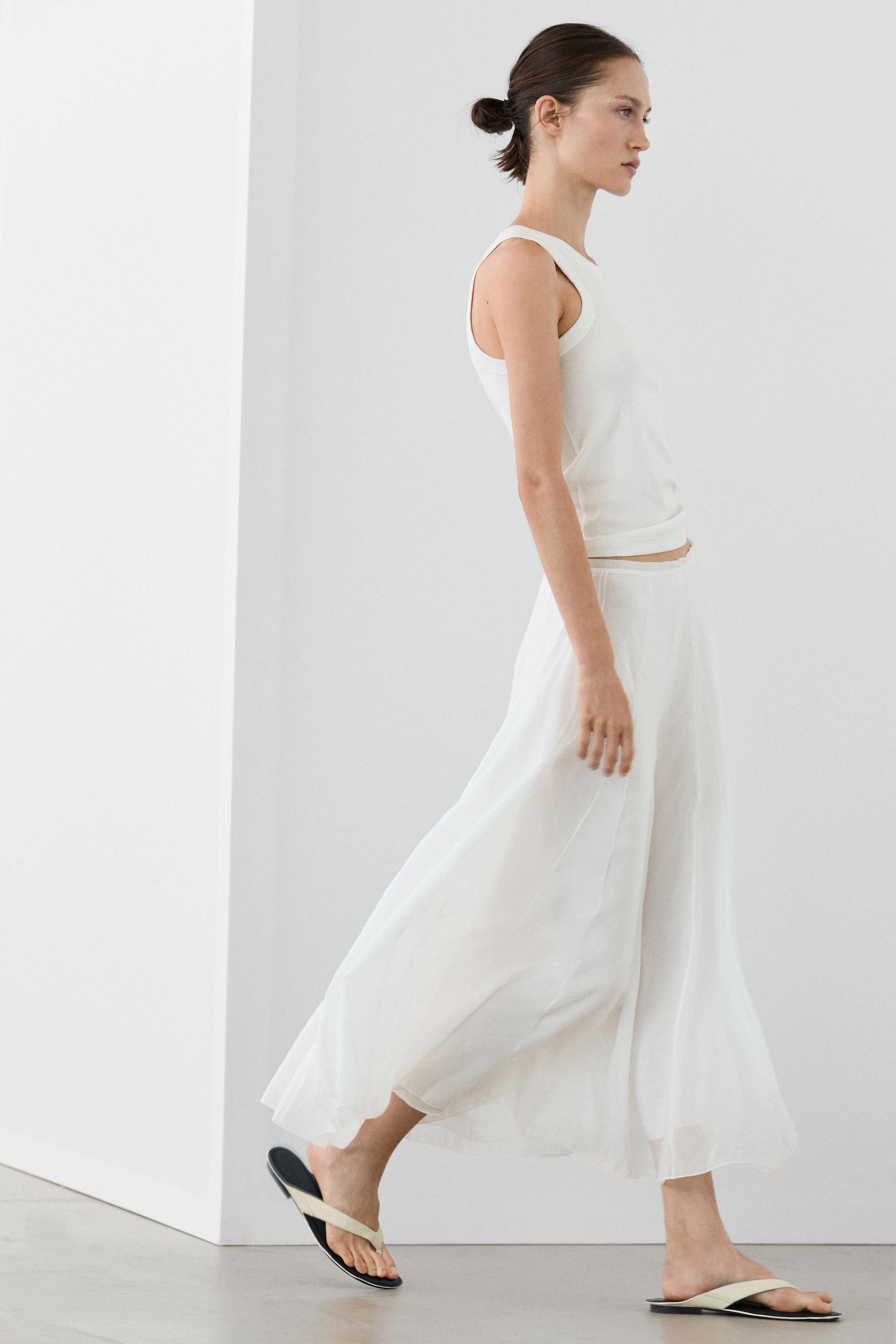 Flowy flared midi skirt