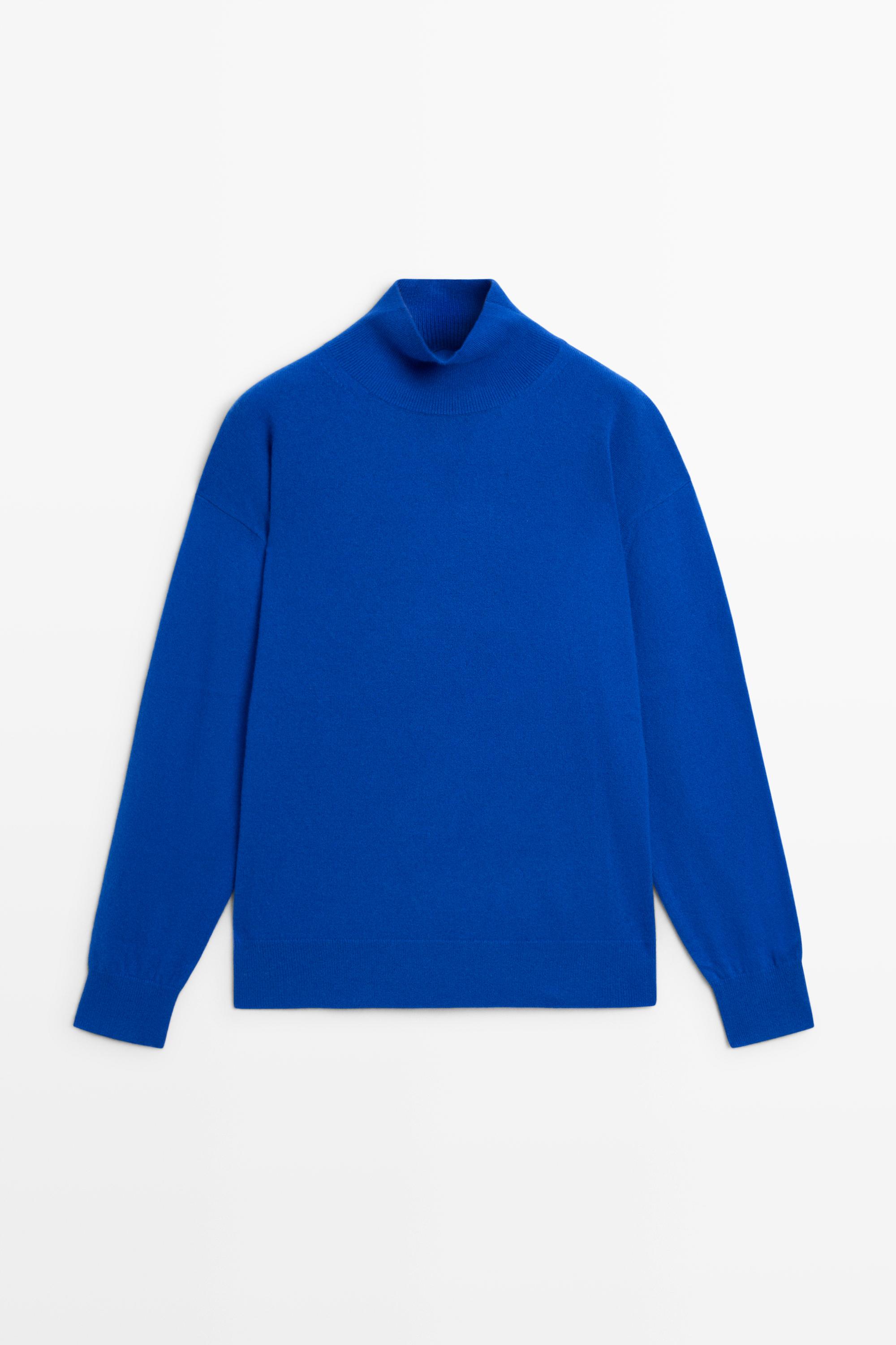 100% cashmere high neck knit sweater
