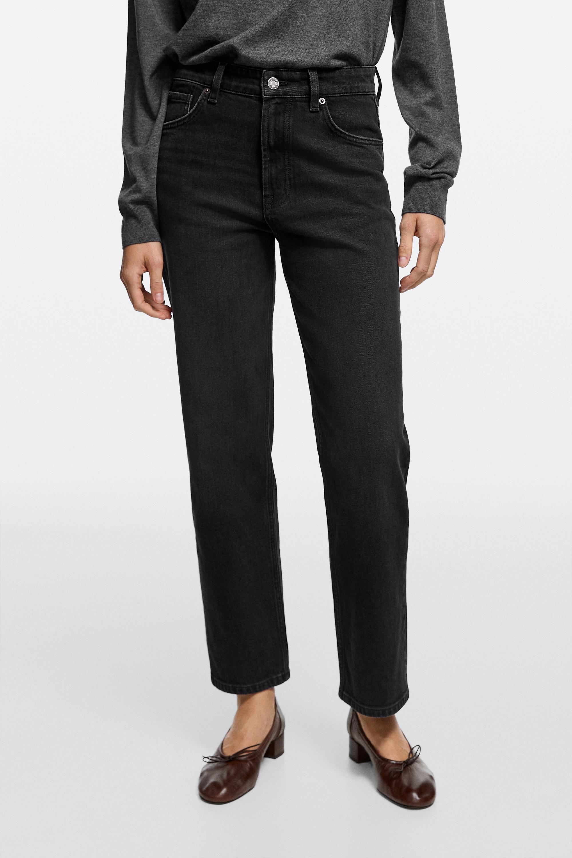 High-waist cropped straight-leg jeans