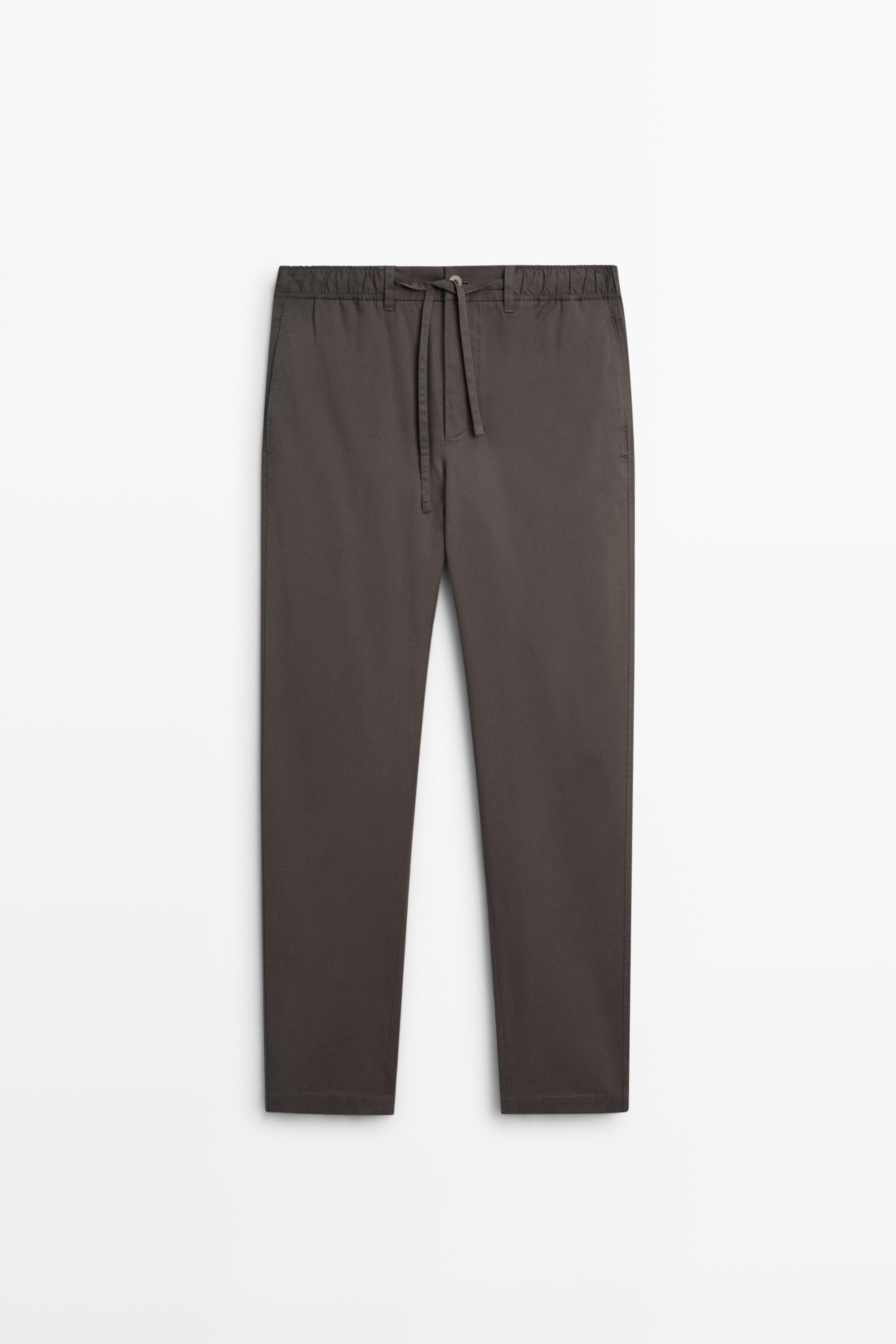 Cotton blend jogger fit pants