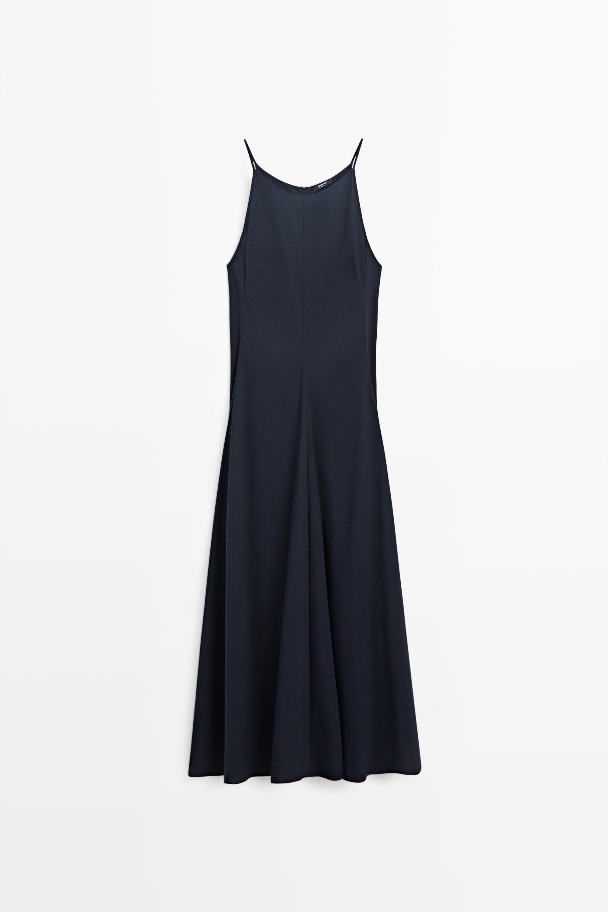Poplin dress with thin straps
