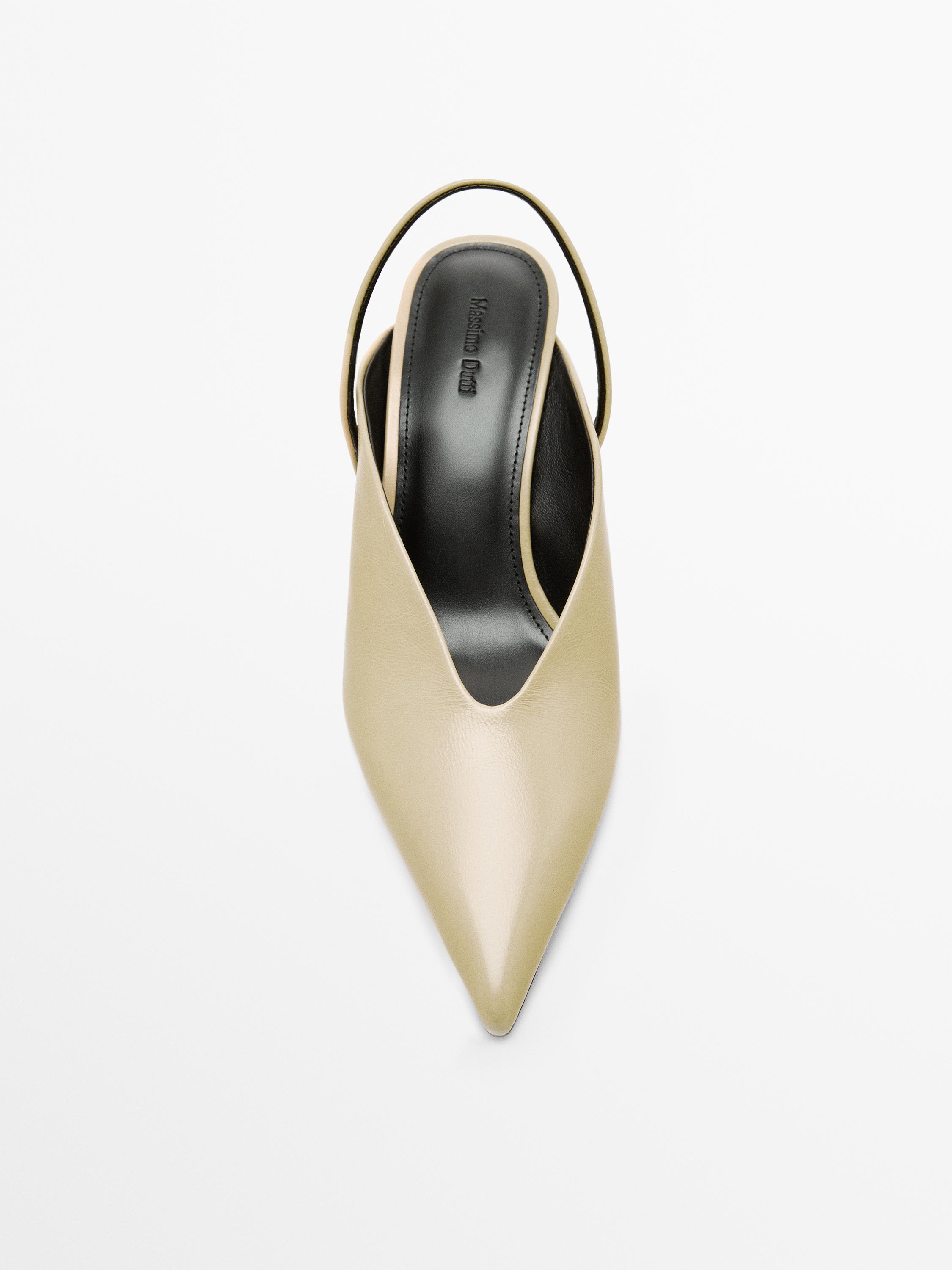 High-heel slingback shoes