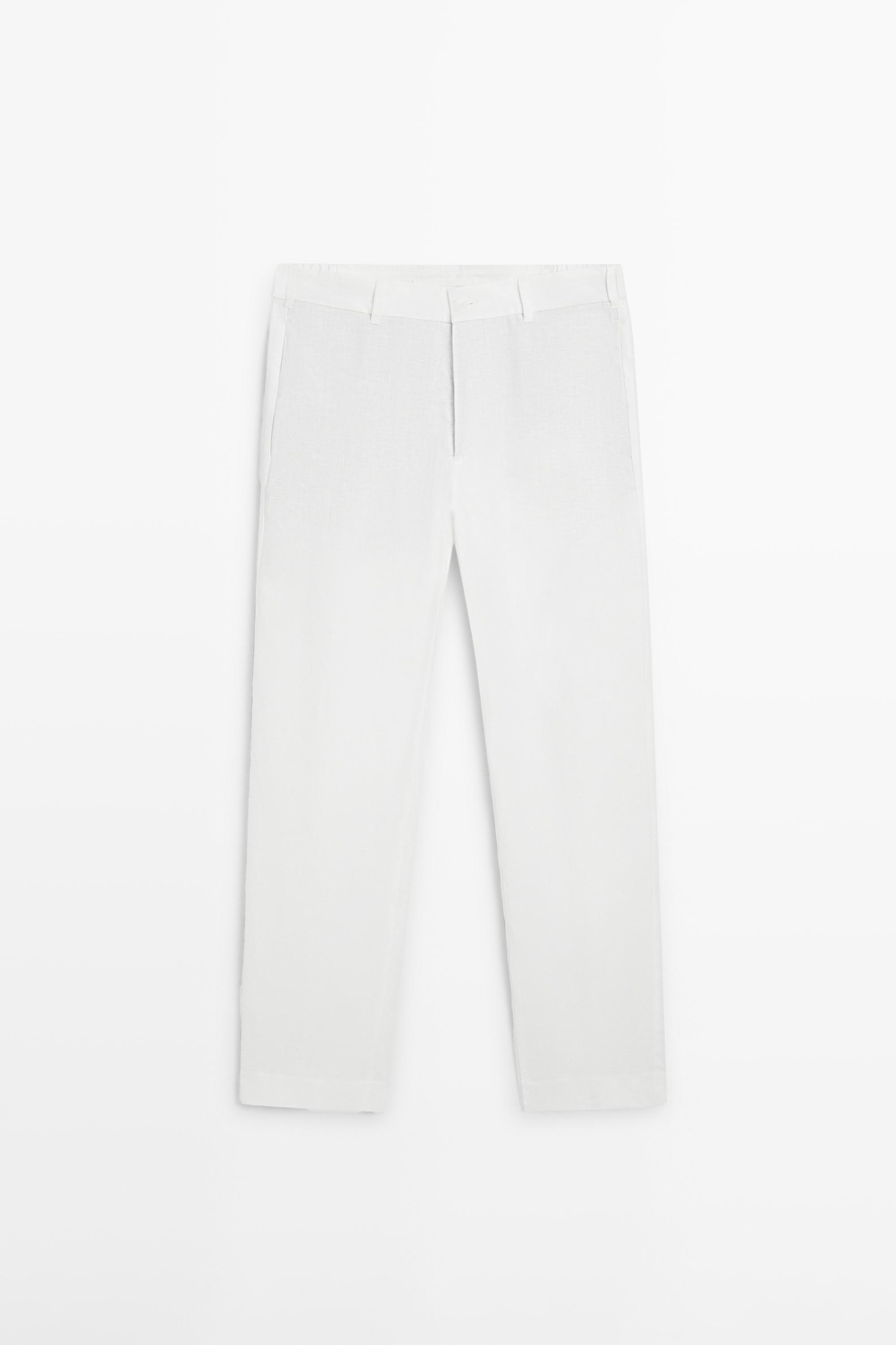Tapered fit linen pants