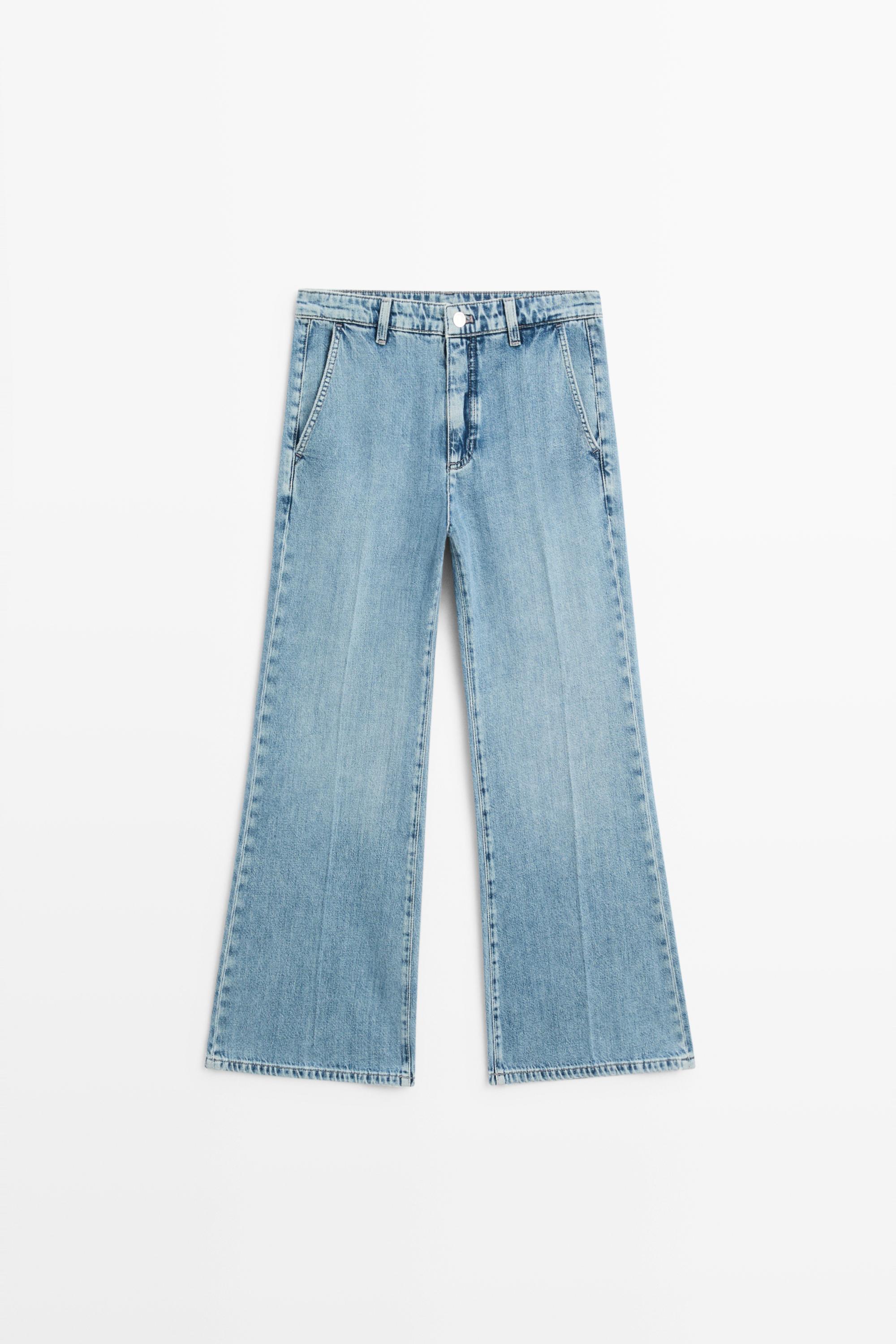 High-waist cropped flare jeans