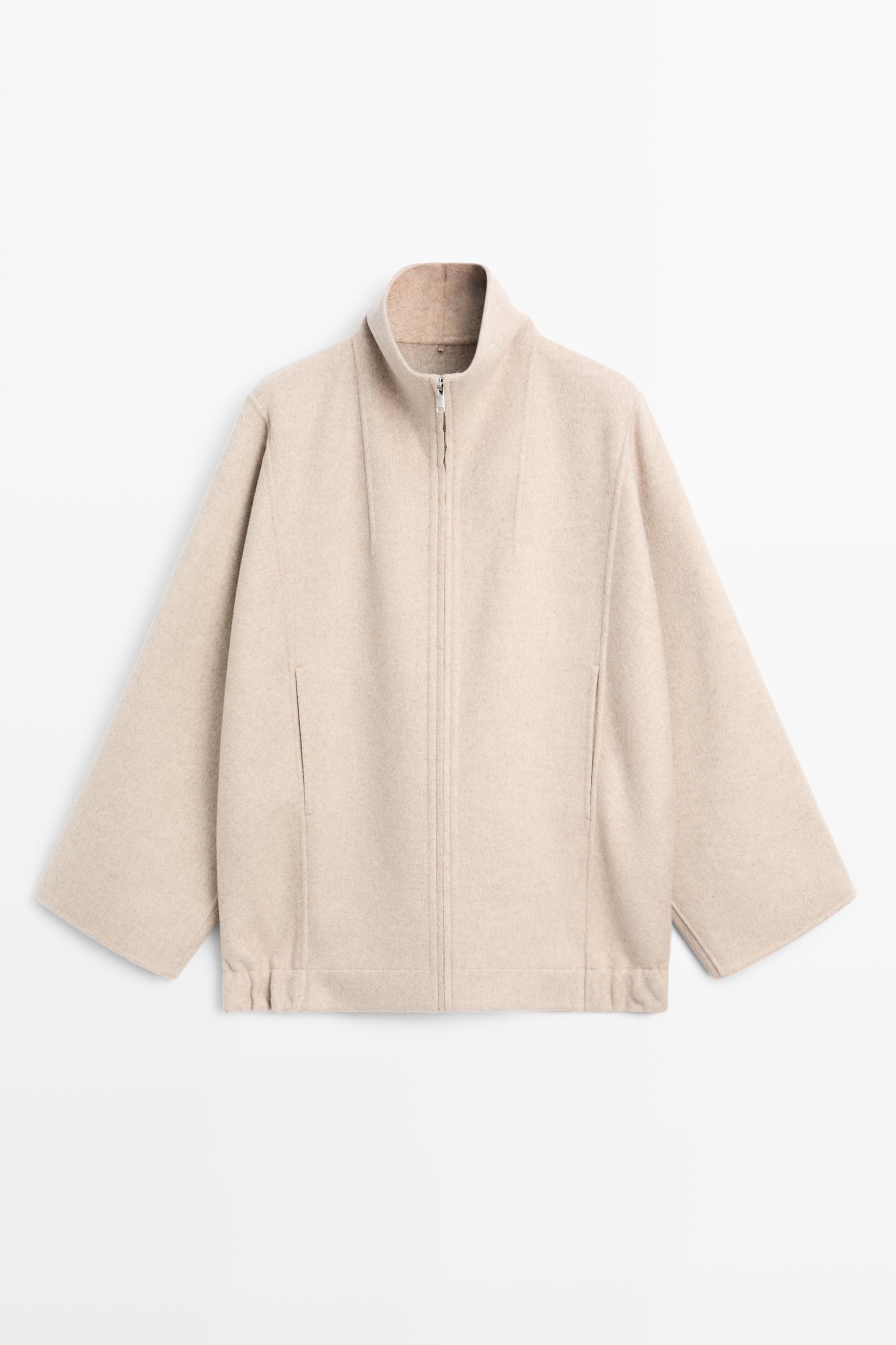 Wool blend bomber jacket