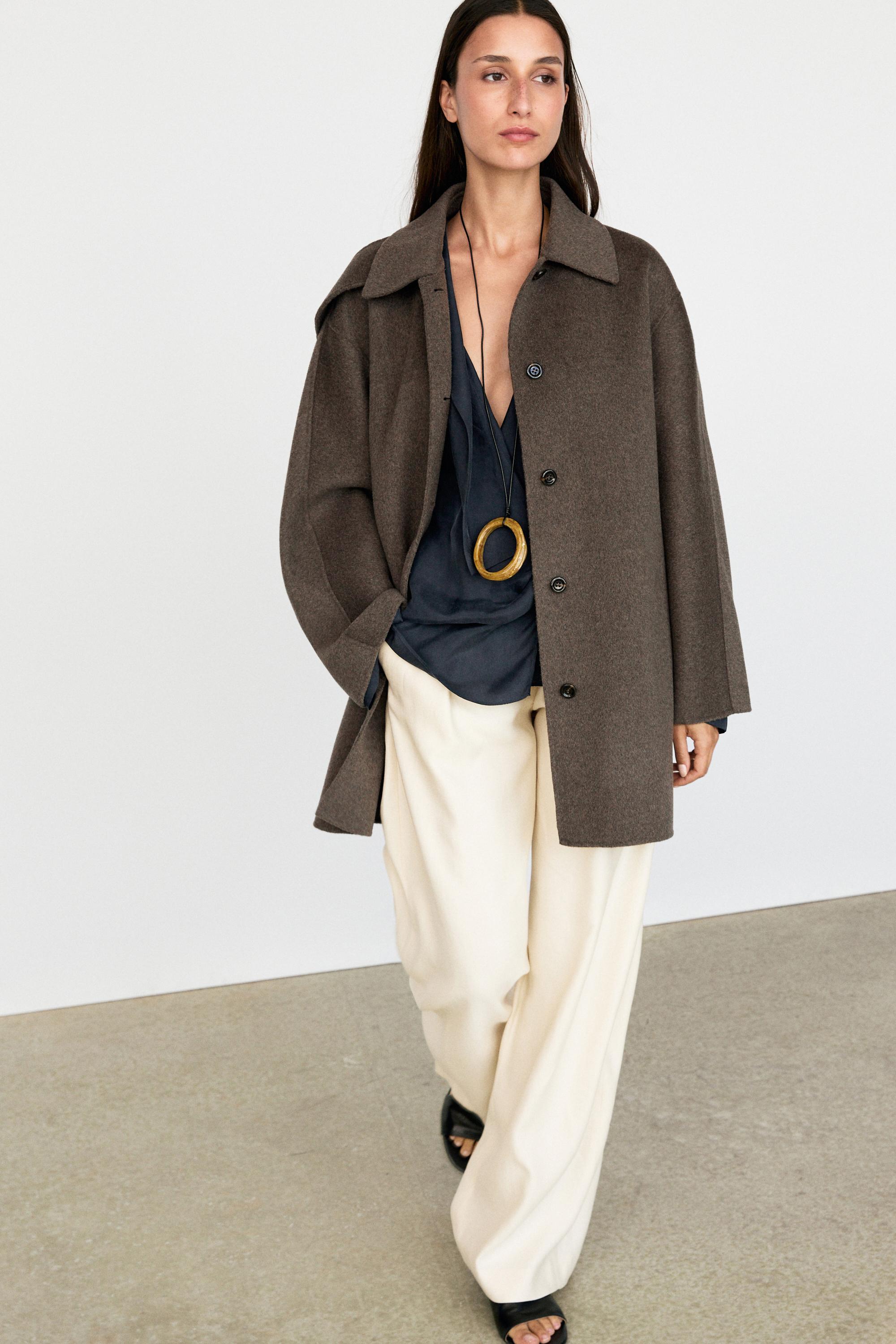 Melange wool blend coat