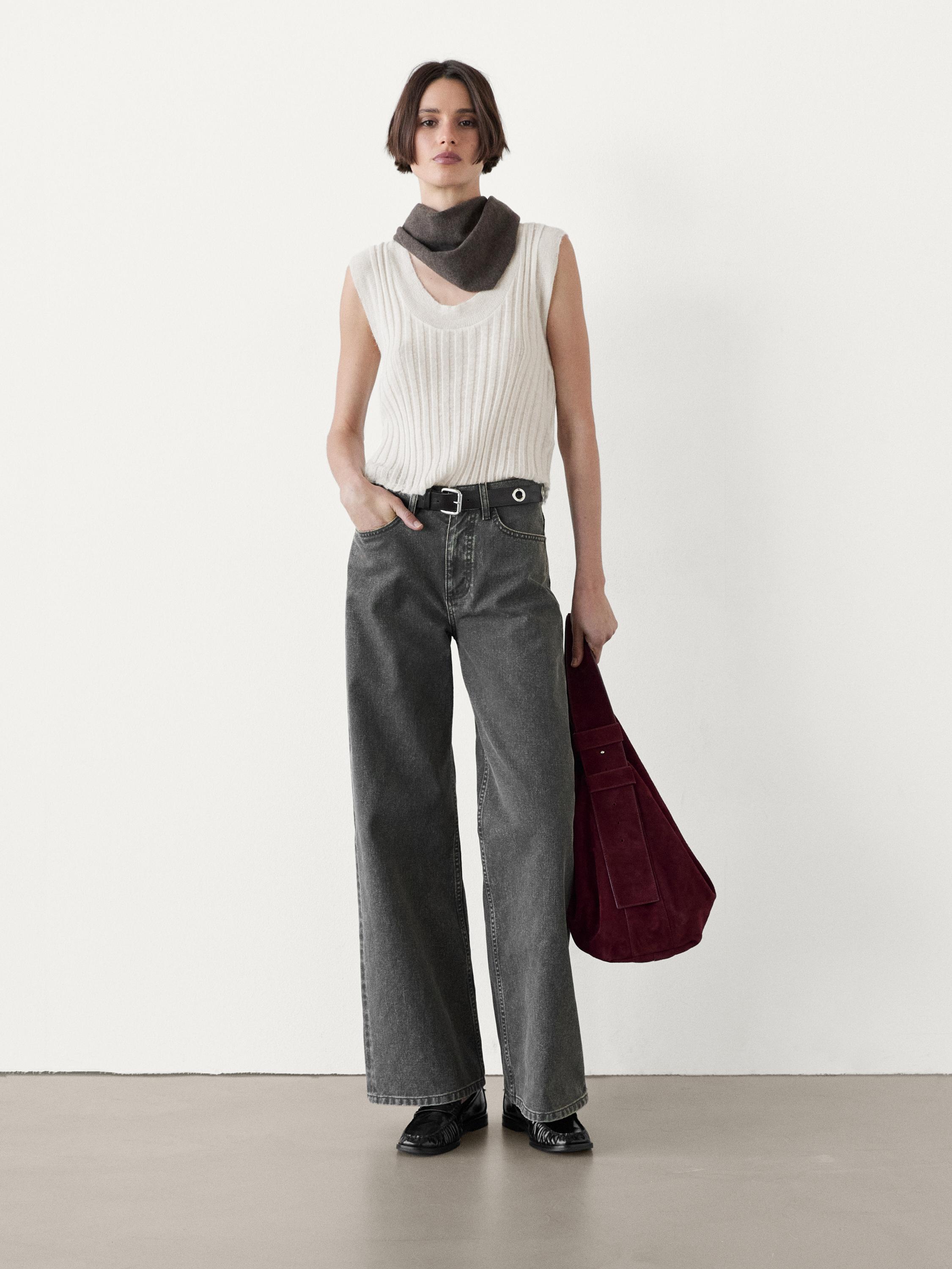 Wool blend knit top