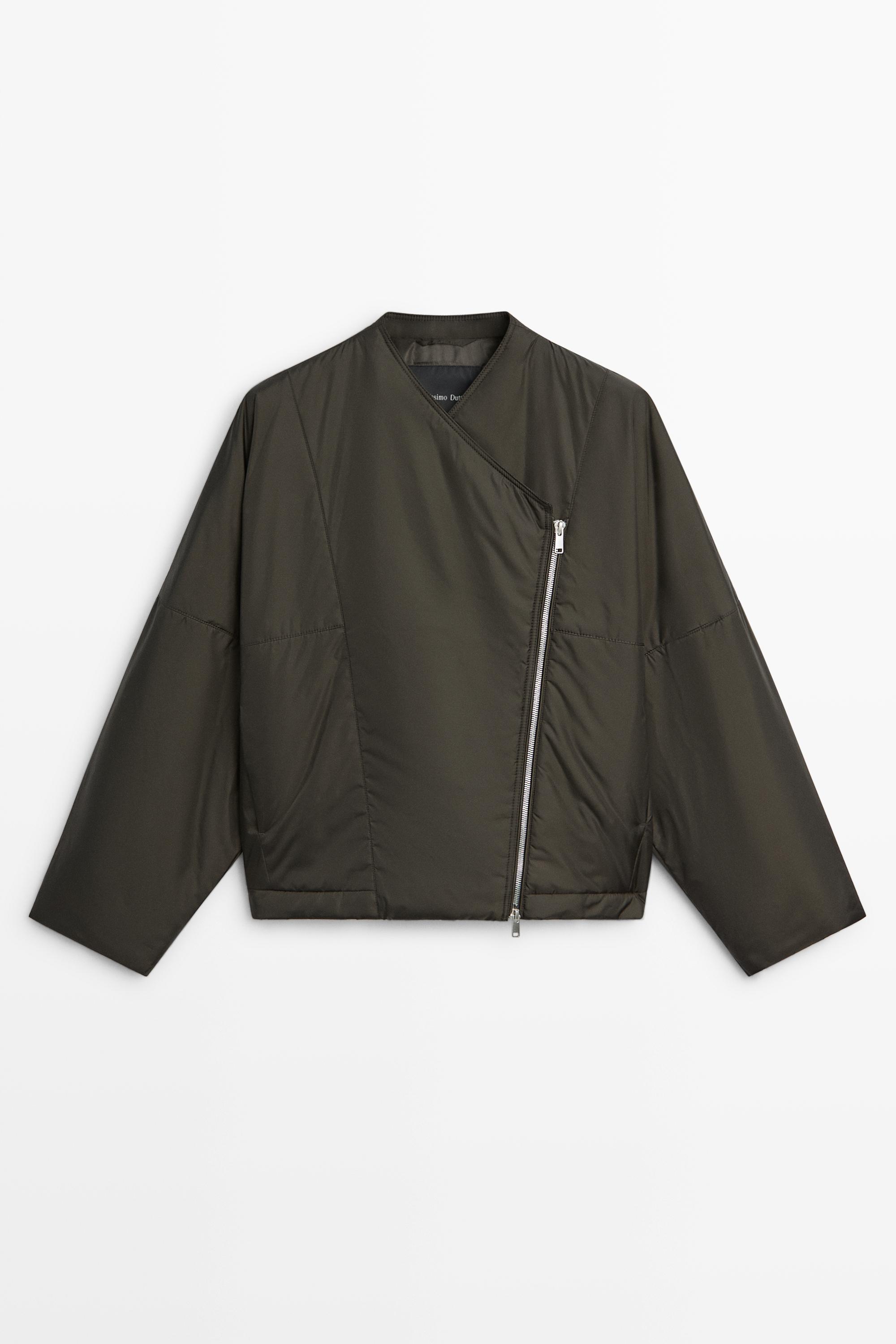 Lightweight suede quilted bomber jacket