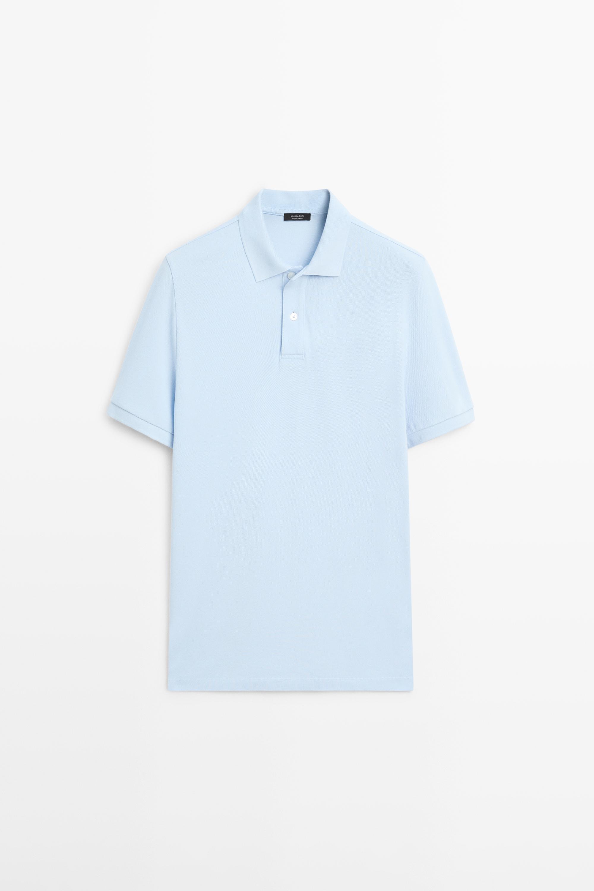 Micro textured cotton piqué polo shirt