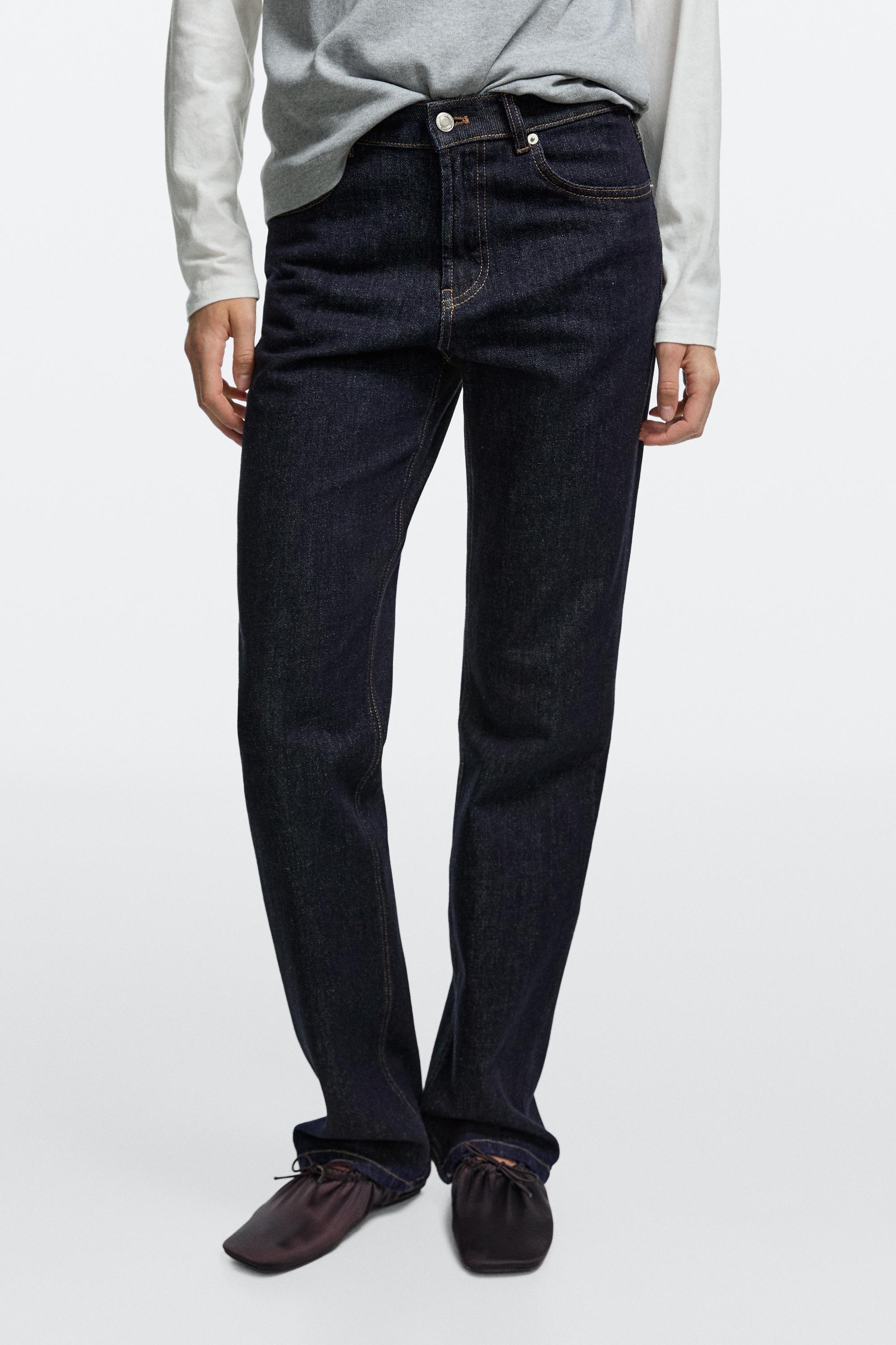 Mid-waist straight-leg jeans