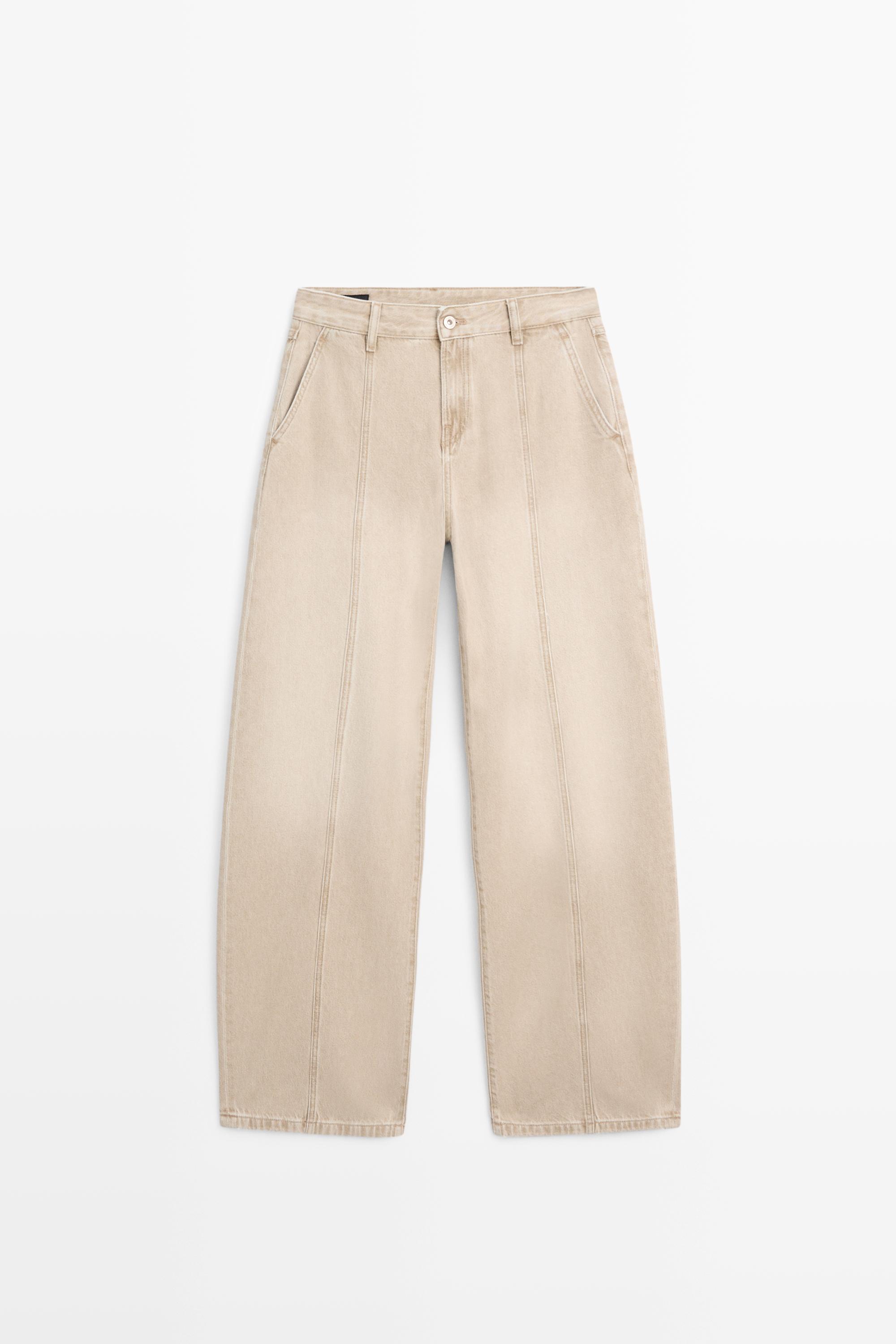 Mid-rise barrel fit jeans