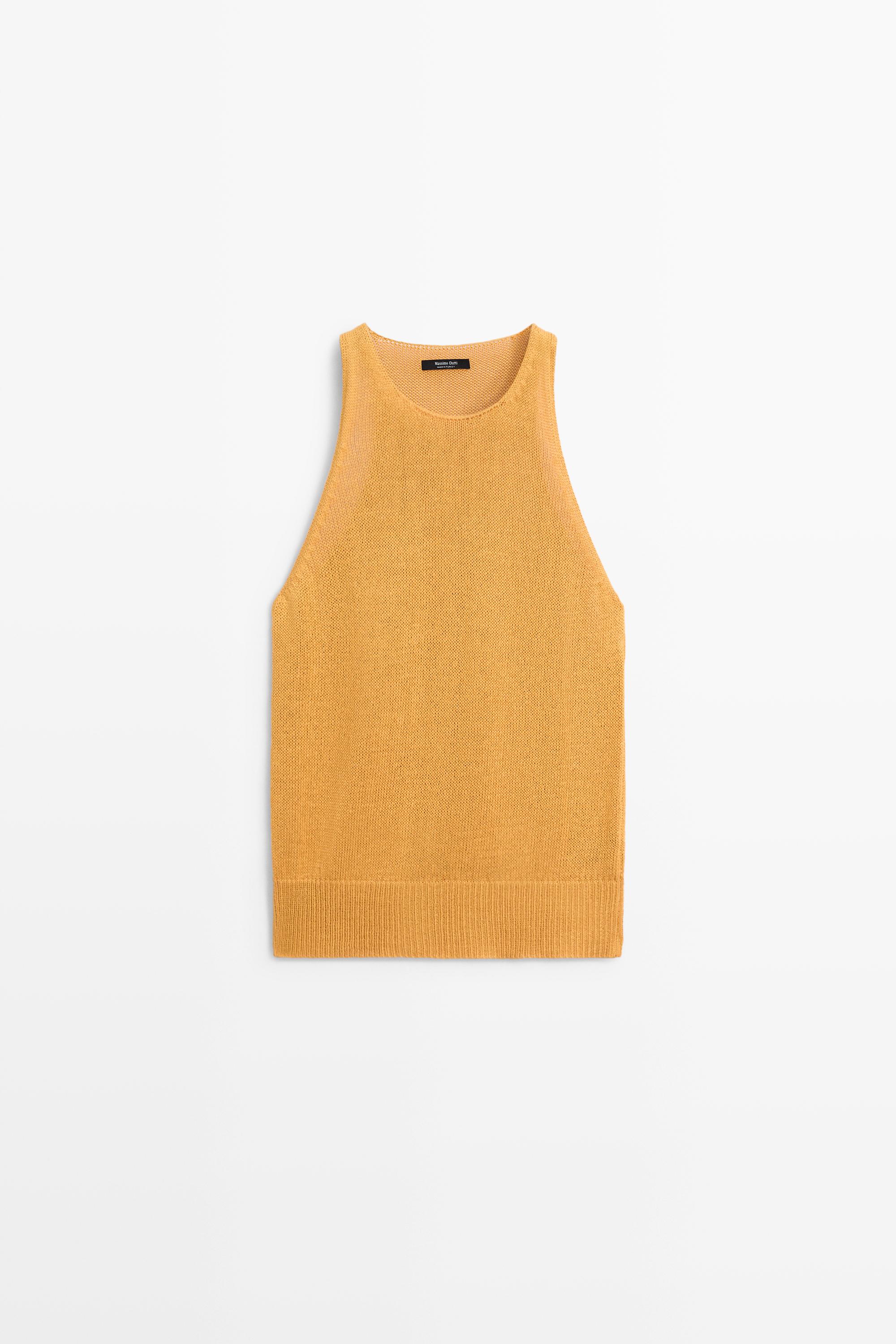 Sleeveless knit halter top