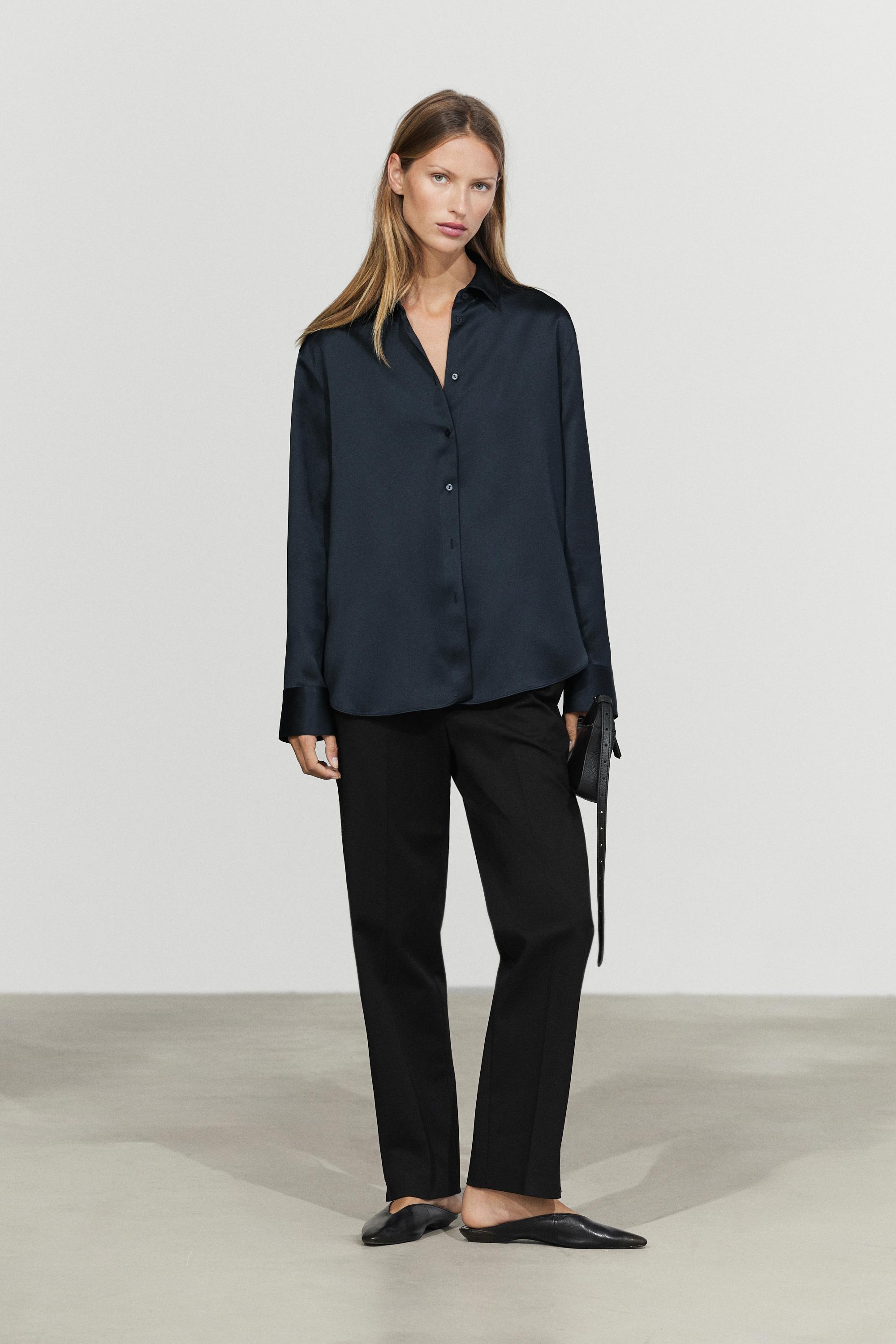 Flowing satin shirt