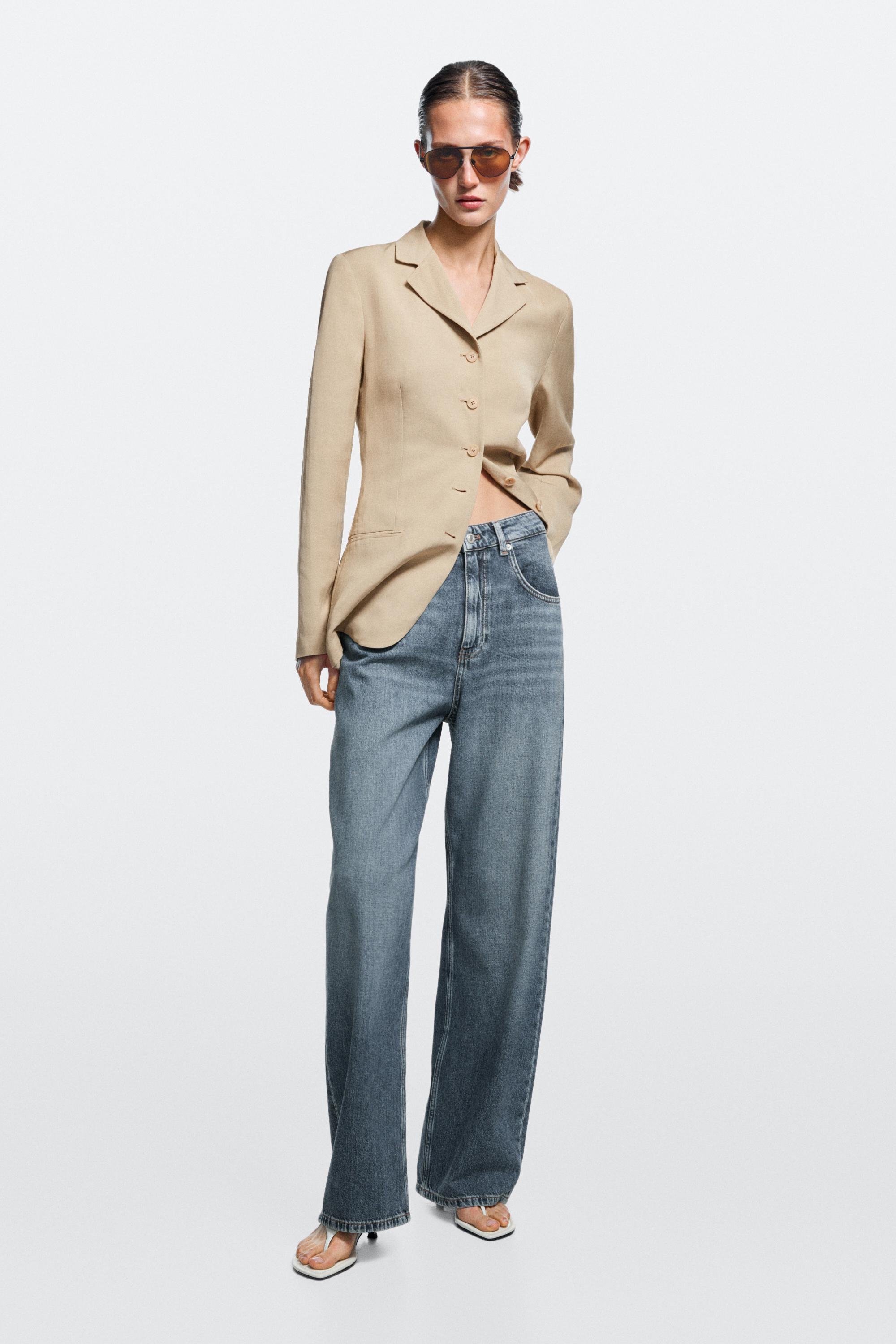 Mid-waist barrel fit jeans