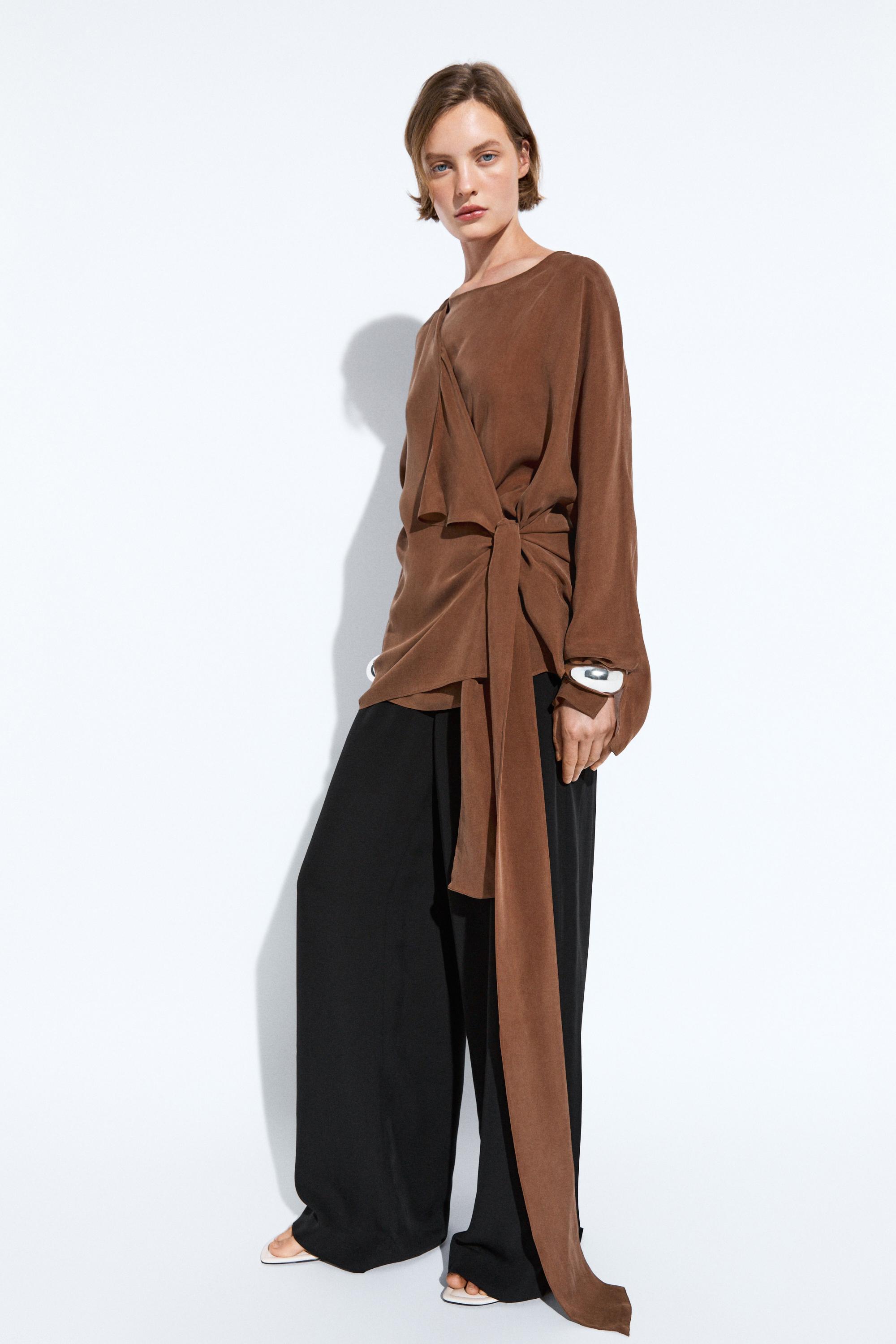 Flowing kimono with tie detail