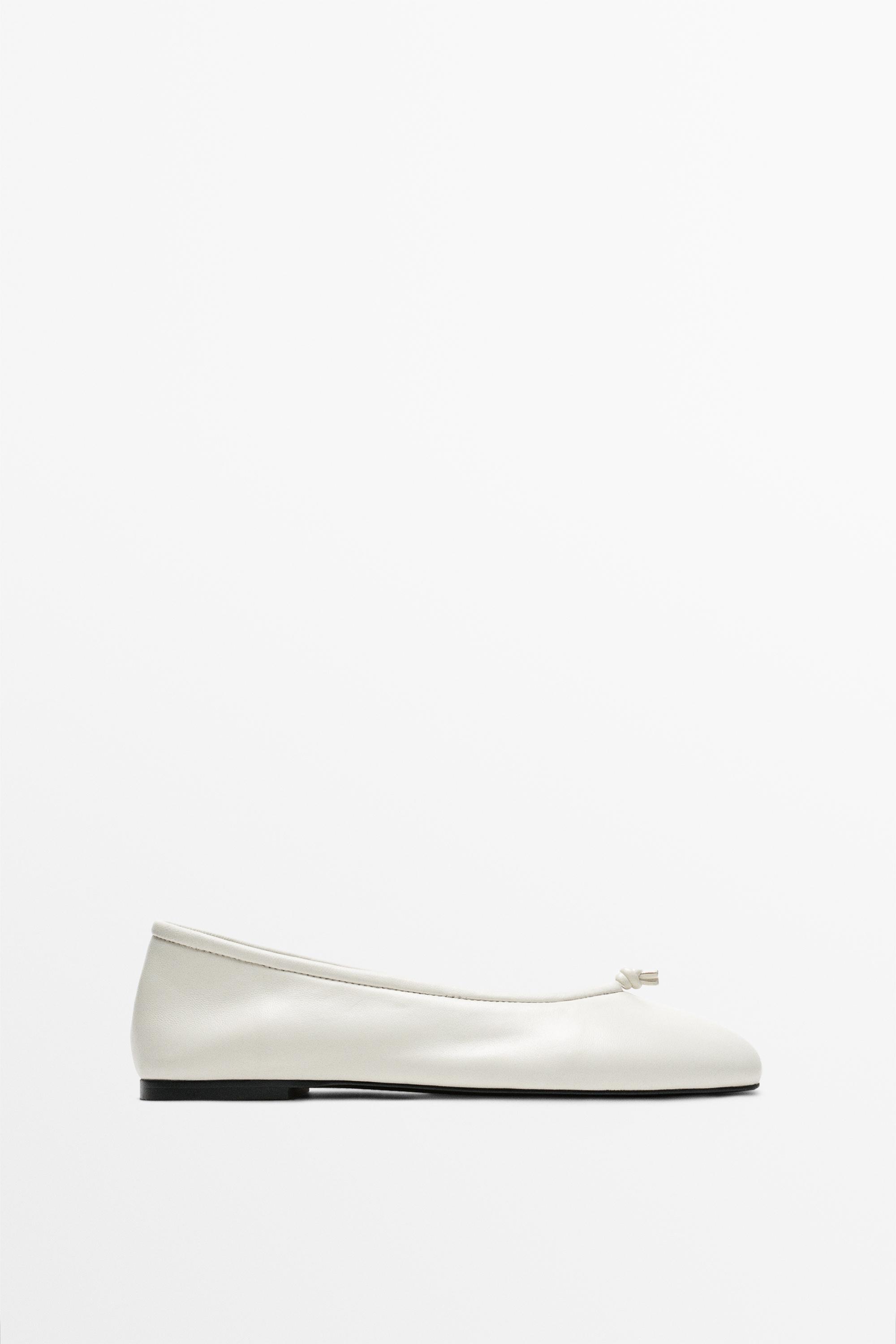 Leather knot ballet flat