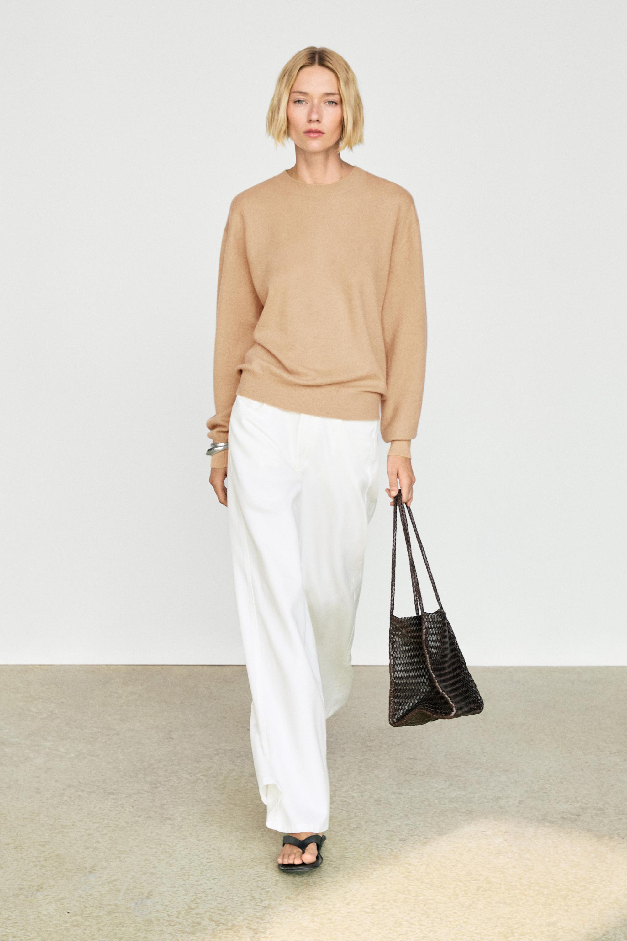 100% cashmere long sleeve sweater