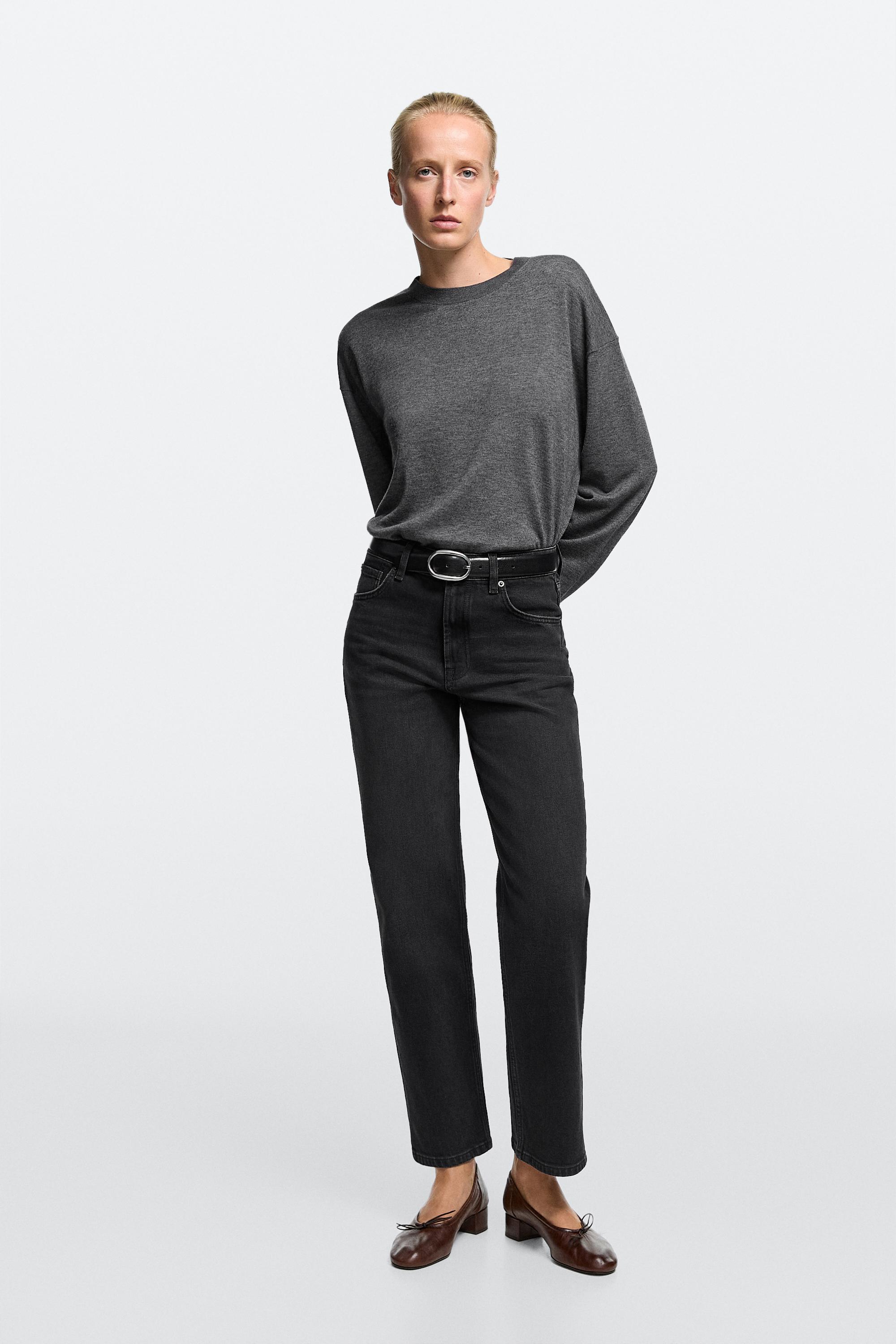 High-waist cropped straight-leg jeans
