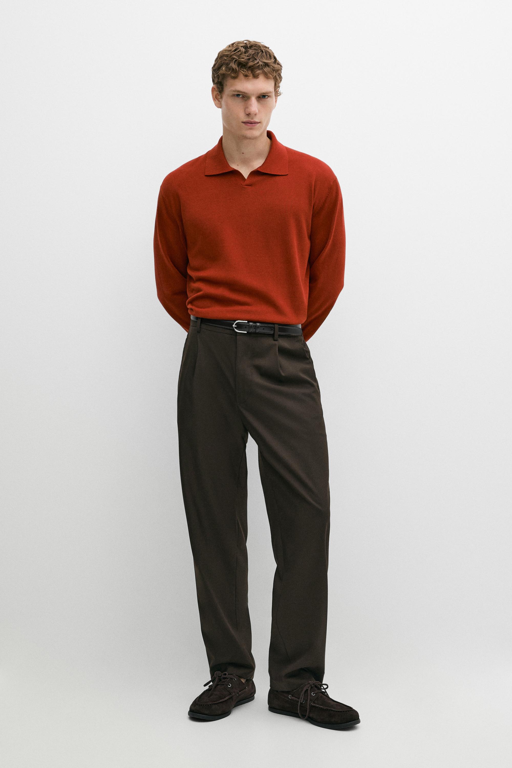 Polo collar knit sweater