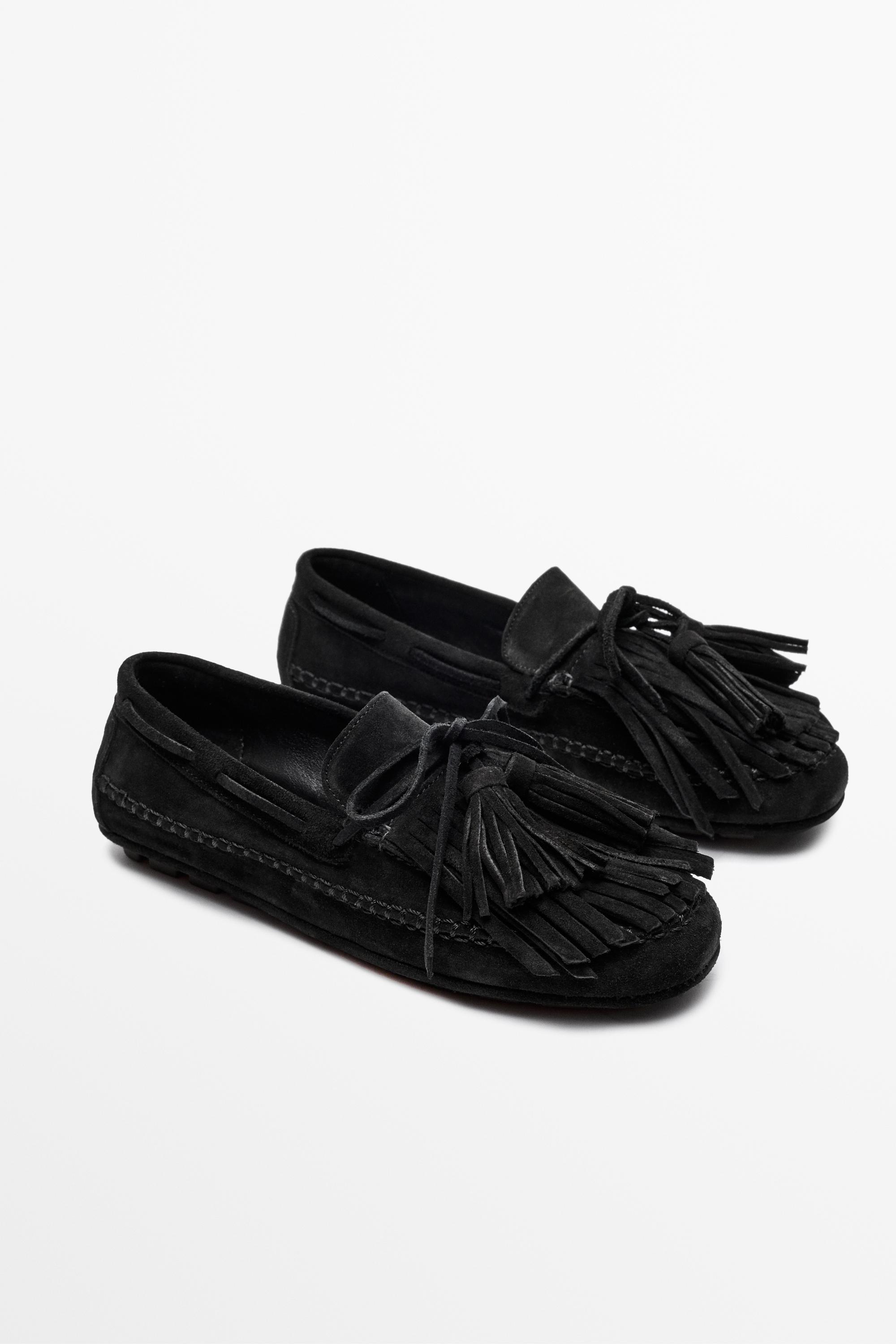 Leather fringed and tassel loafers
