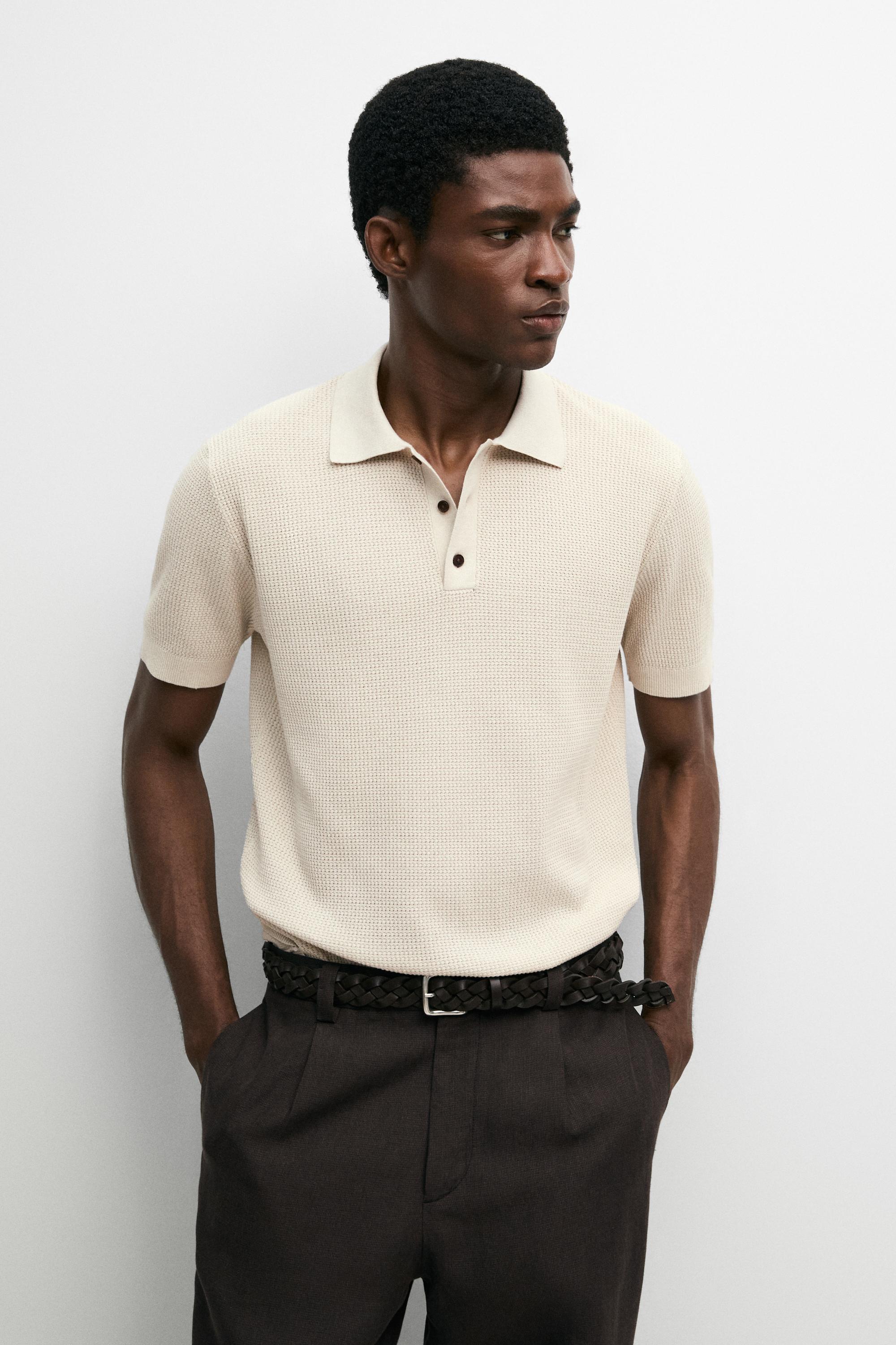 100% cotton button-collar polo shirt