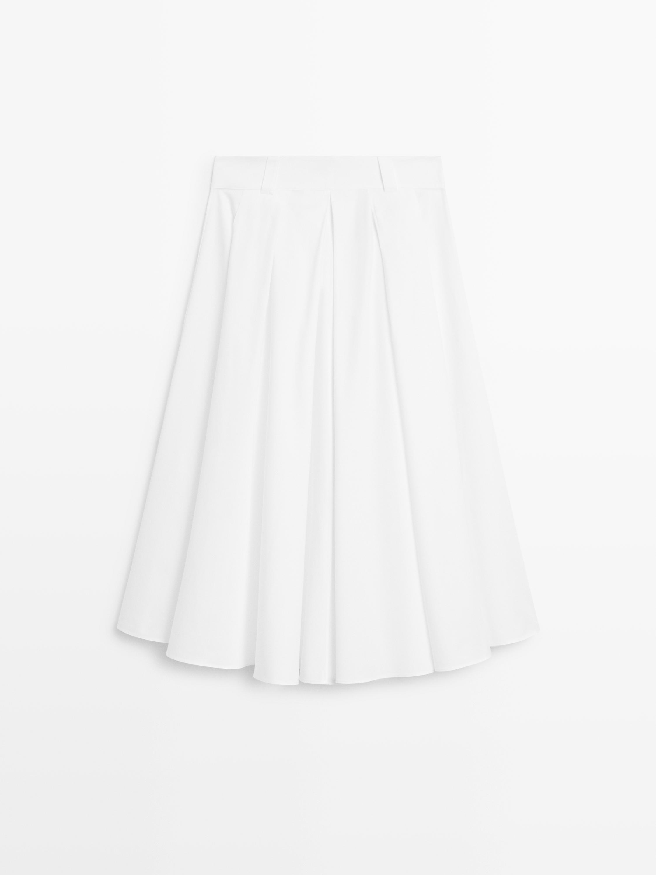 Midi skirt with belt loop details