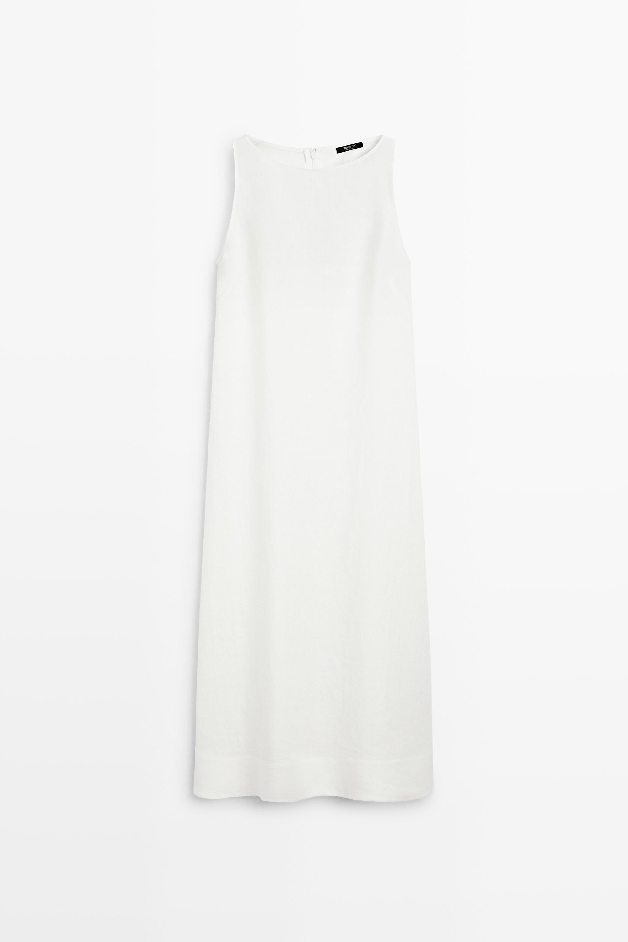 100% linen halter dress