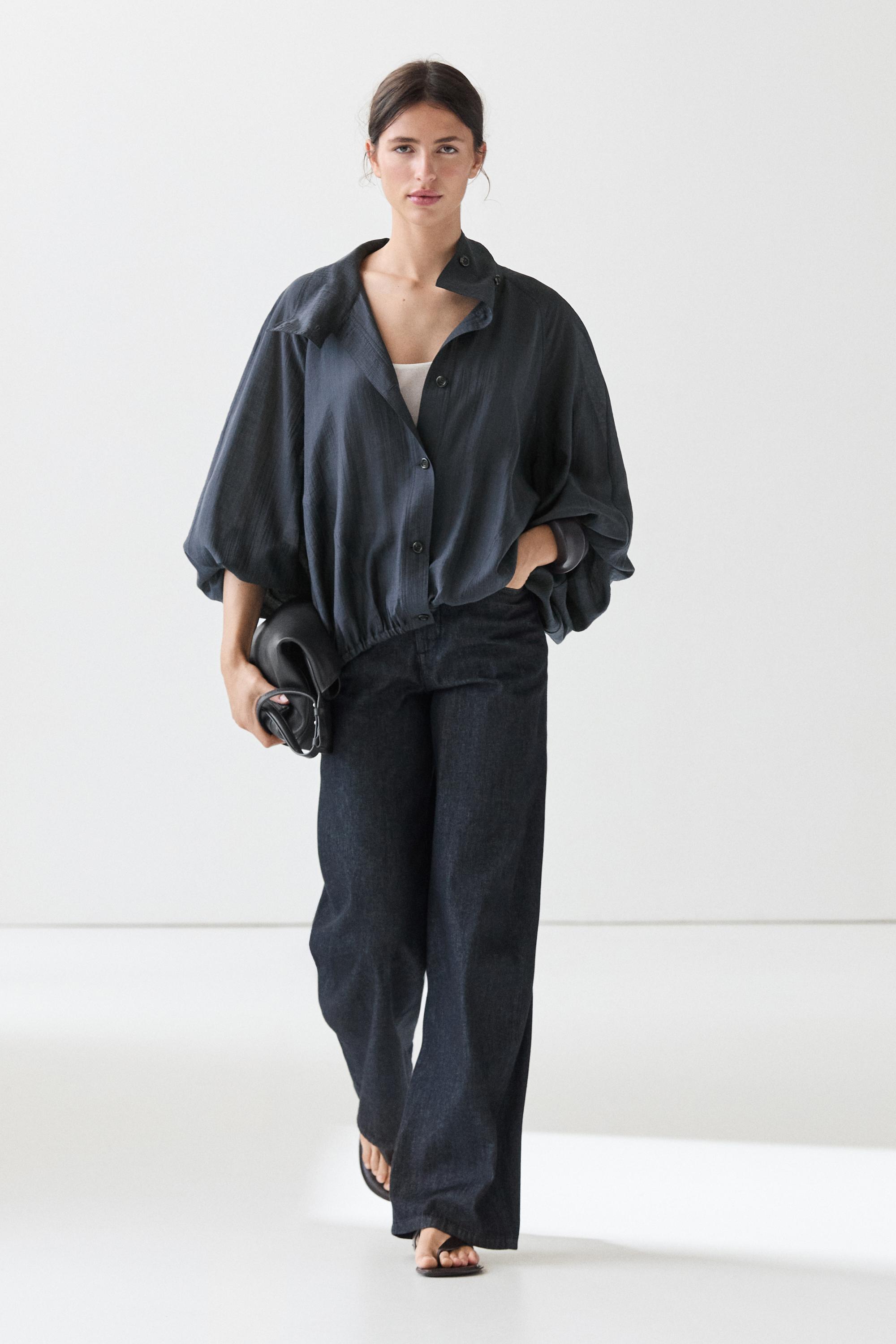 Flowy bomber jacket with puff detail