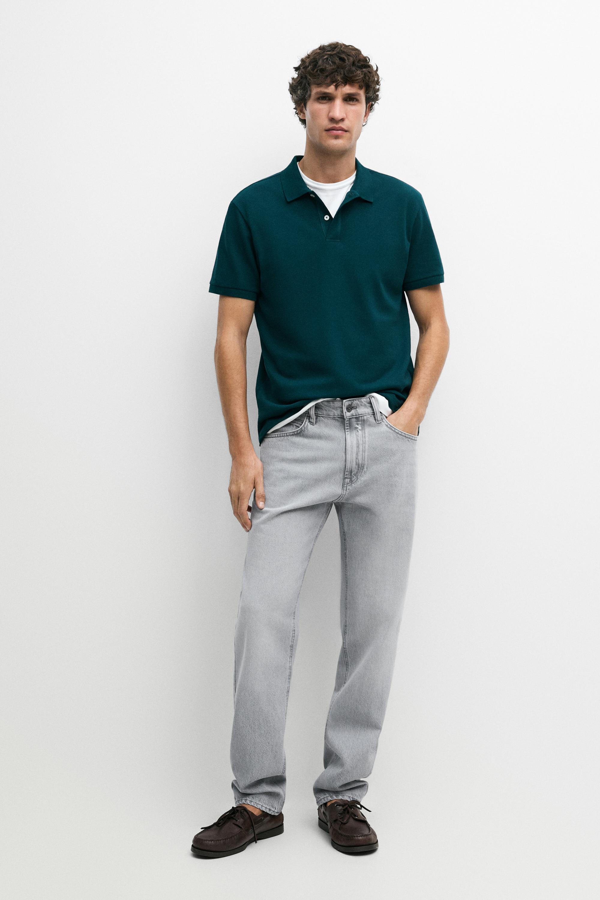 Micro-textured cotton piqué polo shirt