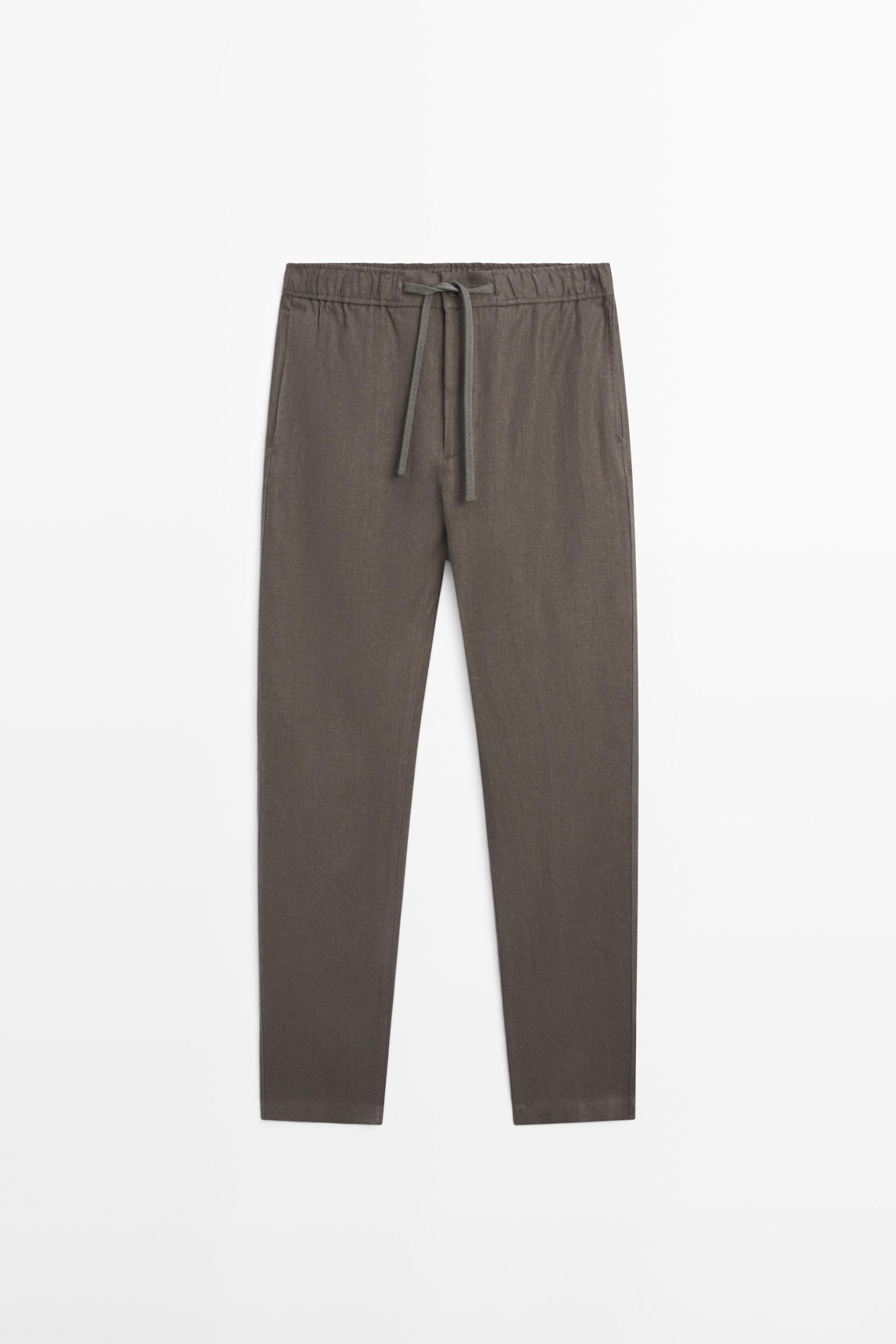 Linen jogger fit pants